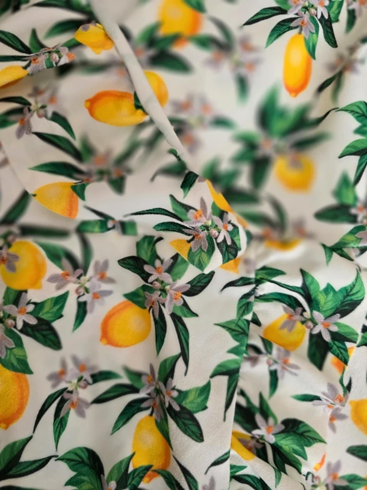 Lasula boutique lemon print mini dress, wrap style, ruffle detail, BNWT size 6