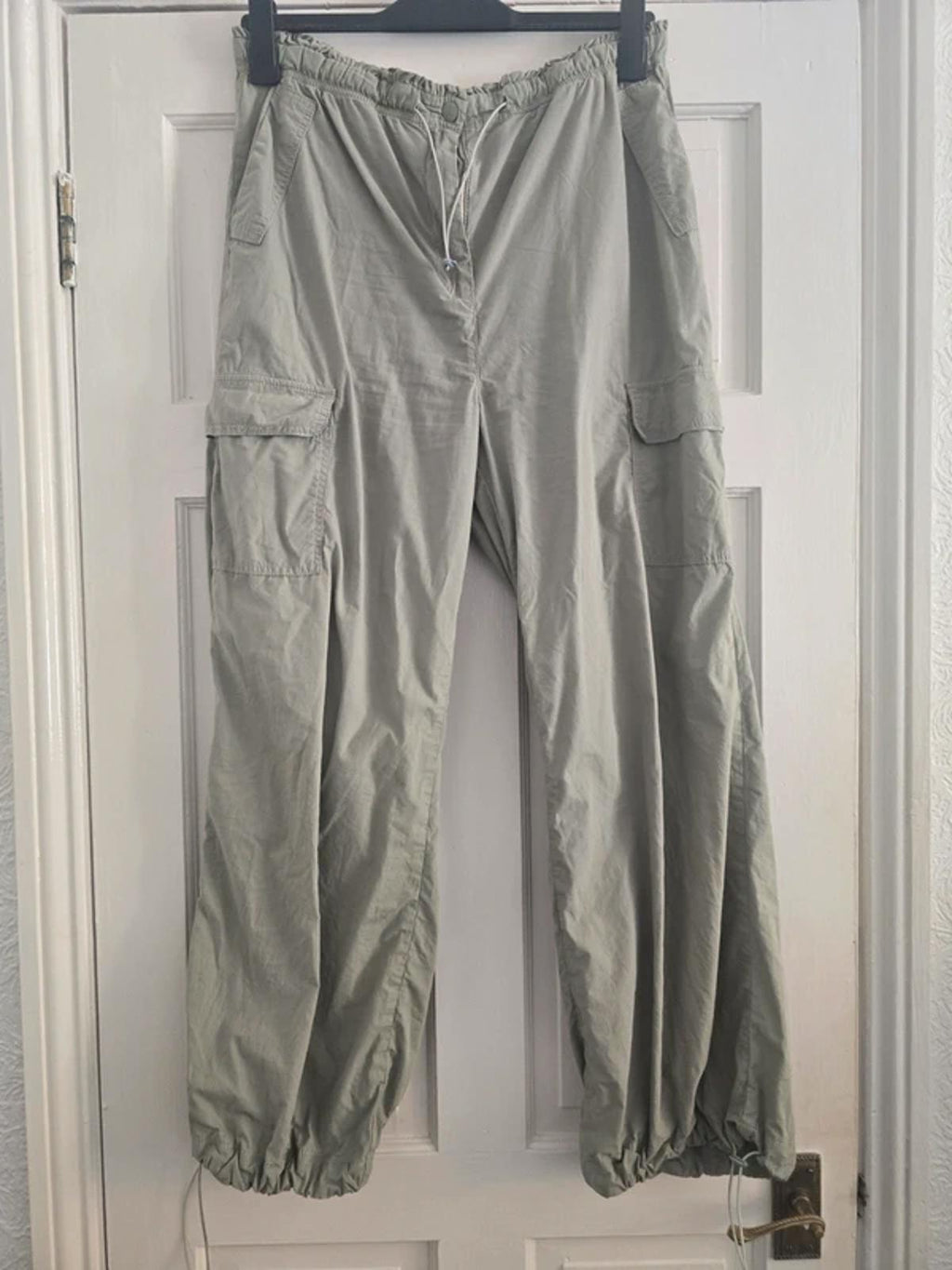 Whistles Pippa Parachute Sage Green Trousers, 14, Current Stock, 90s festival