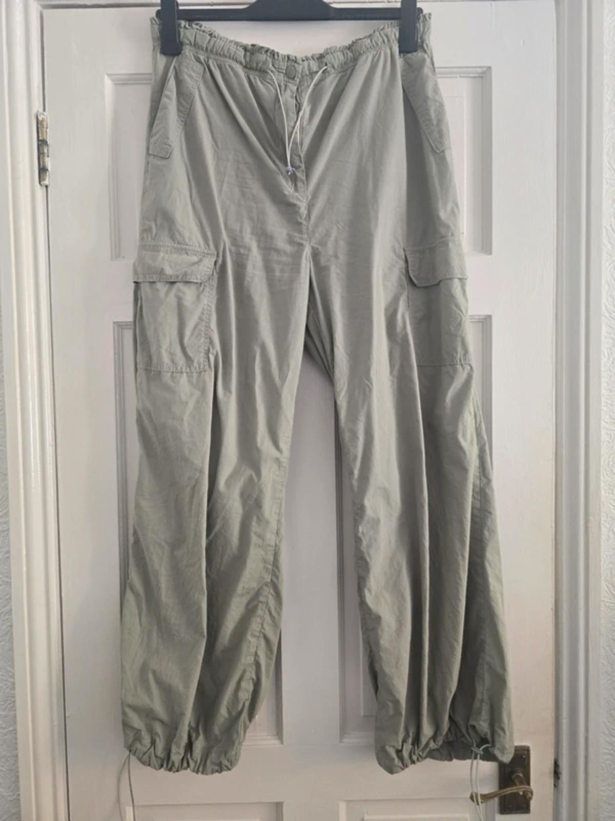 Whistles Pippa Parachute Sage Green Trousers, 14, Current Stock, 90s festival