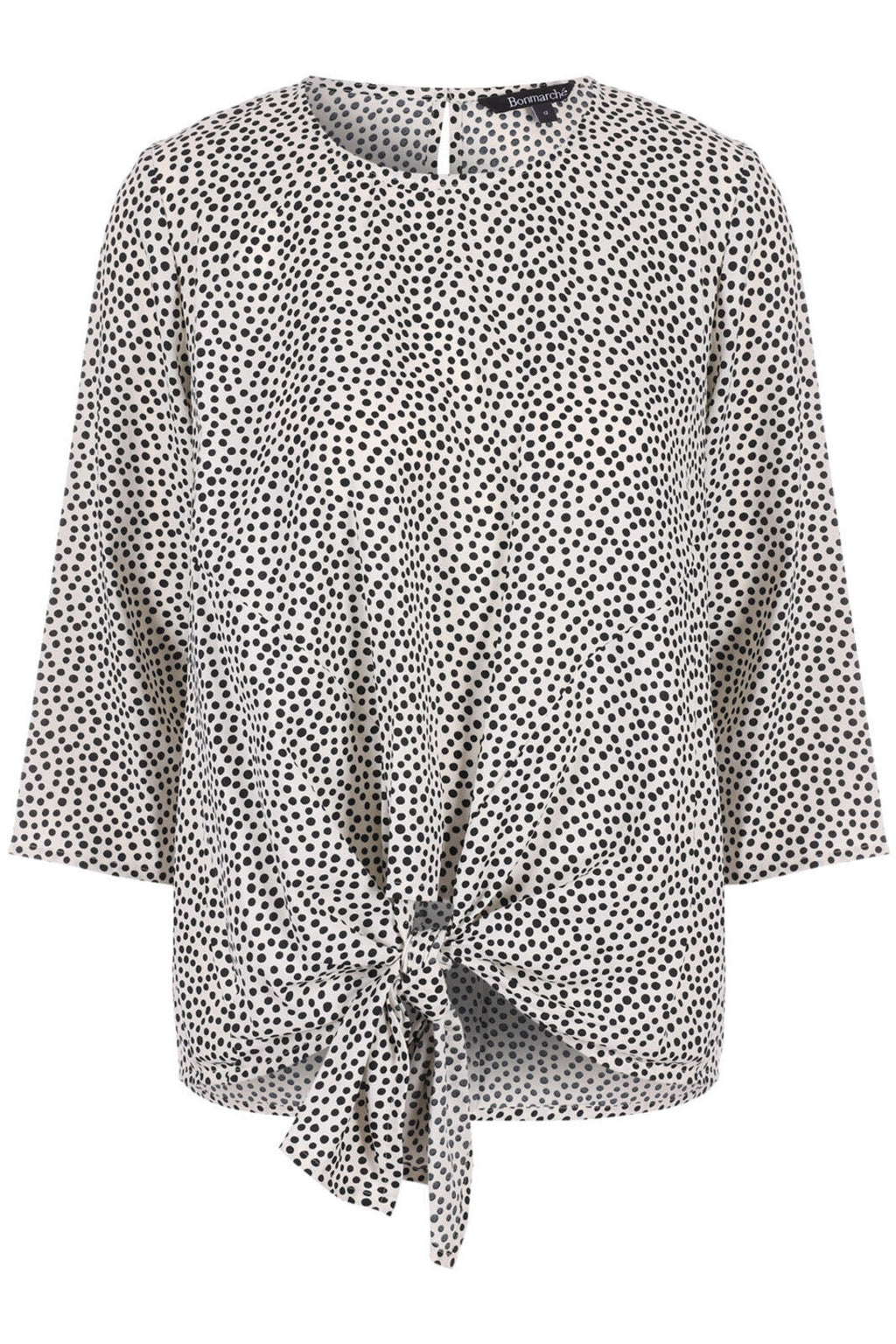 Bonmarché Women's Polka Dot Tie Front Top Blouse Size 22, plus size