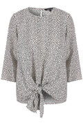 Bonmarché Women's Polka Dot Tie Front Top Blouse Size 22, plus size