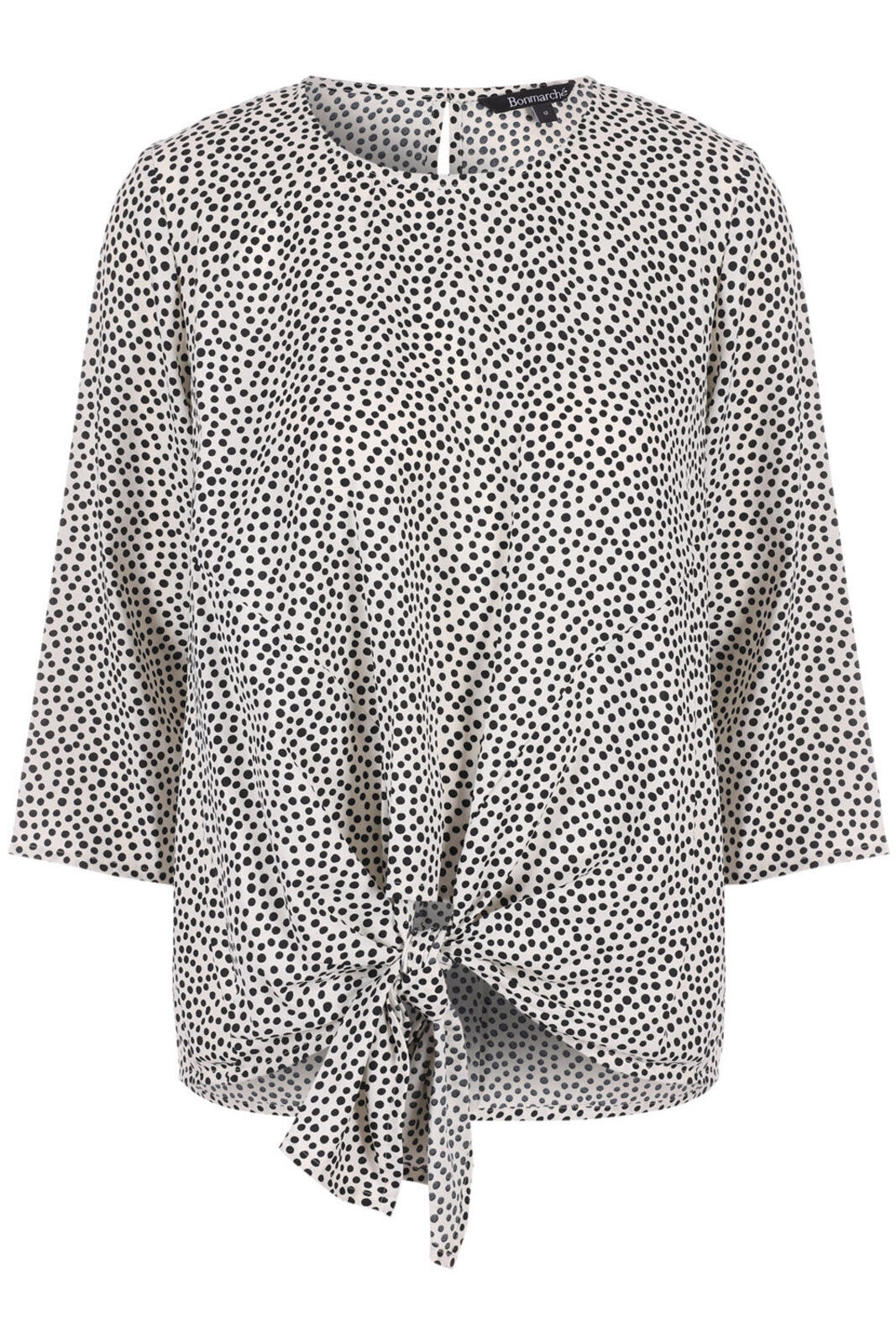 Bonmarché Women's Polka Dot Tie Front Top Blouse Size 22, plus size