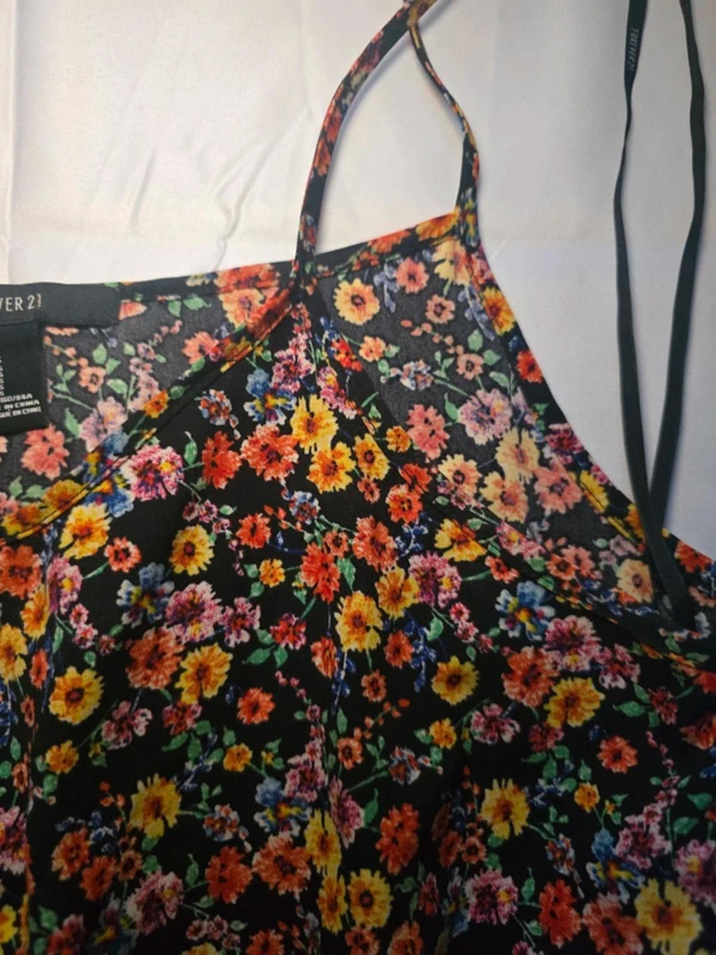 Floral print mini strappy sleeveless dress from Forever 21, size S