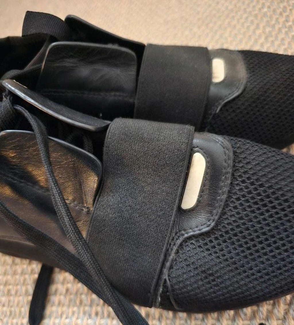 Balenciaga Black Mesh and Leather Sneakers, size UK5, race runner, designer
