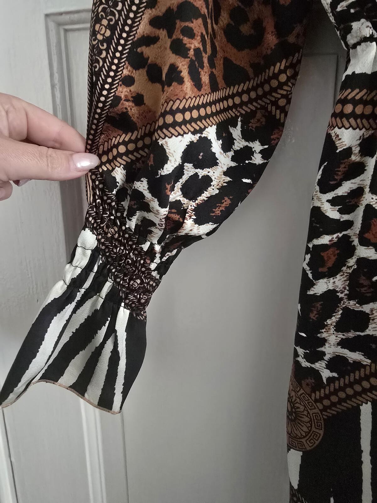 AX Paris Animal Print Long Sleeve Mini Dress, size 10, BNWT, rrp £30