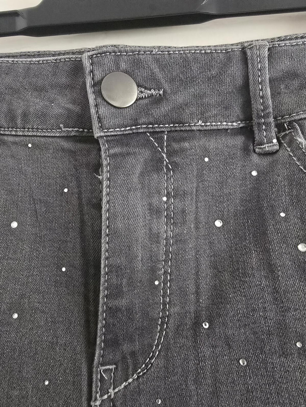 Tu Denim Skinny stretch Jeans with Stud Detail in Grey - Size 10