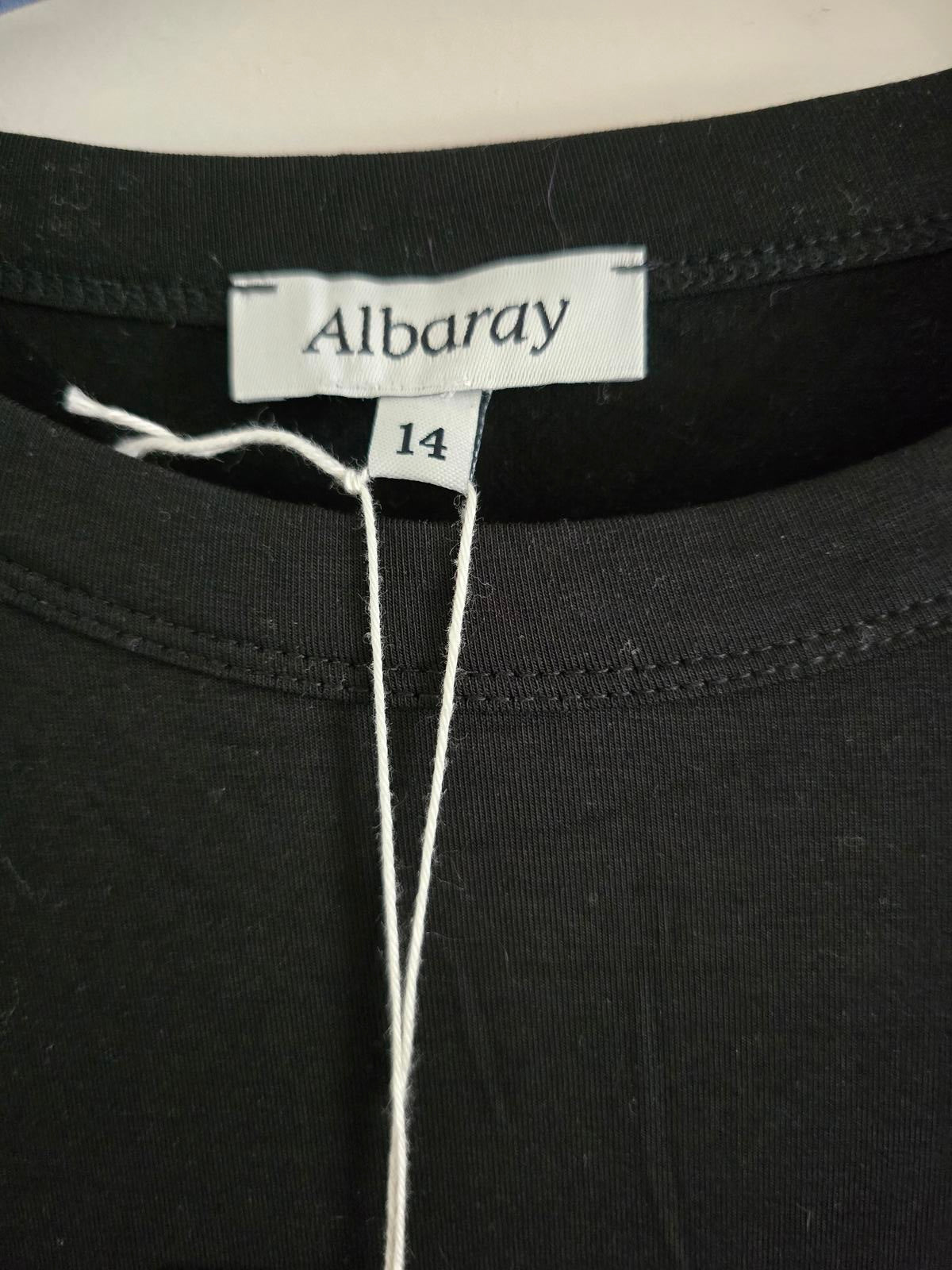 Albaray Black Short Jersey Dress, BNWT, Size 14,  rrp £69, Sustainable Tencel