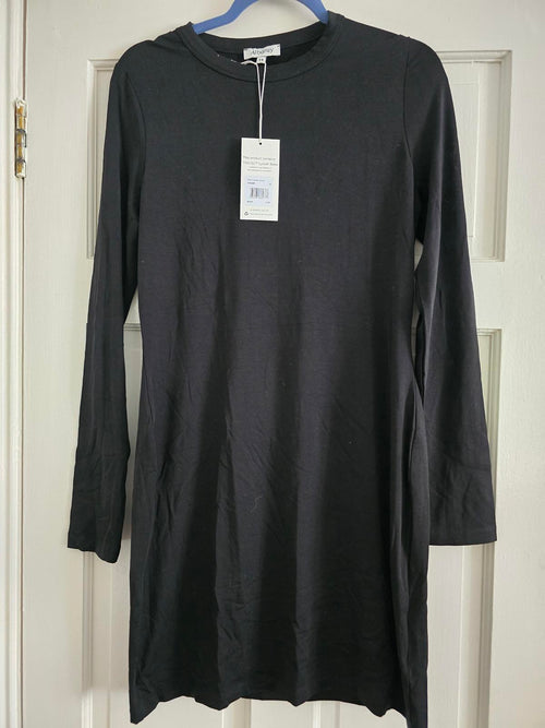 Albaray Black Short Jersey Dress, BNWT, Size 14,  rrp £69, Sustainable Tencel