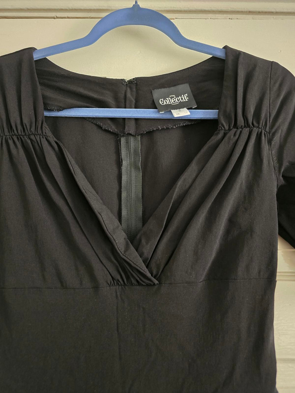 Vintage x Collectif Black Swing Dress, Size 12, Retro 50s Rockabilly, Unique