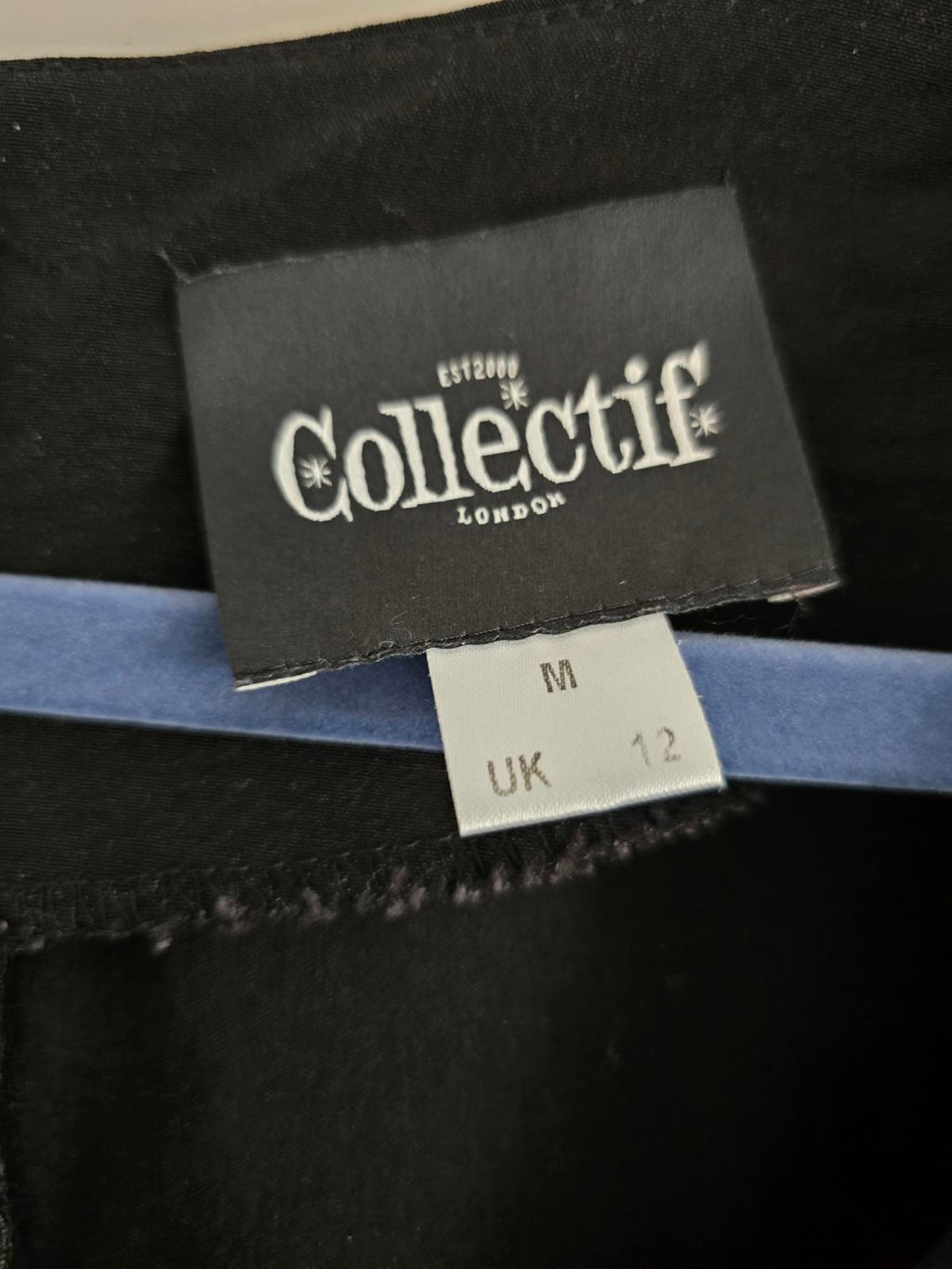 Vintage x Collectif Black Swing Dress, Size 12, Retro 50s Rockabilly, Unique