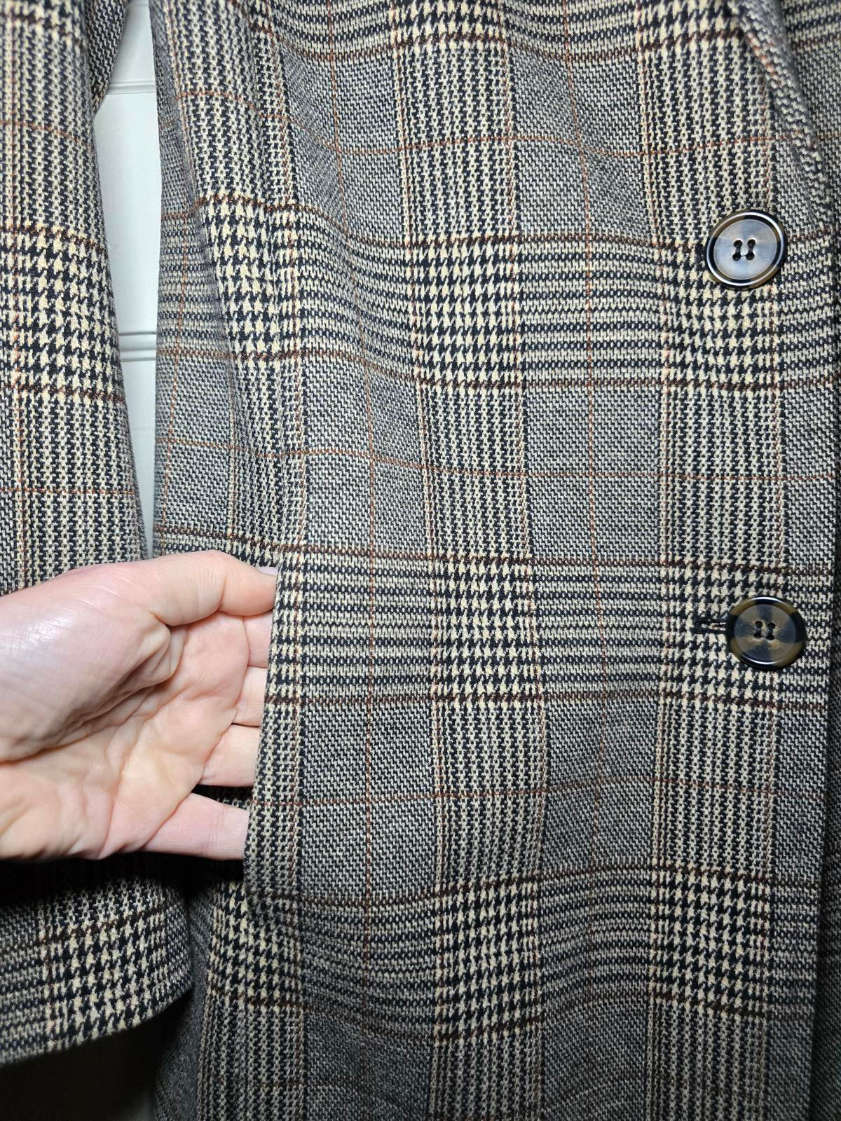 Avec Les Filles Tweed Sigurd Longline Blazer Trench, Brown Tweed, Designer