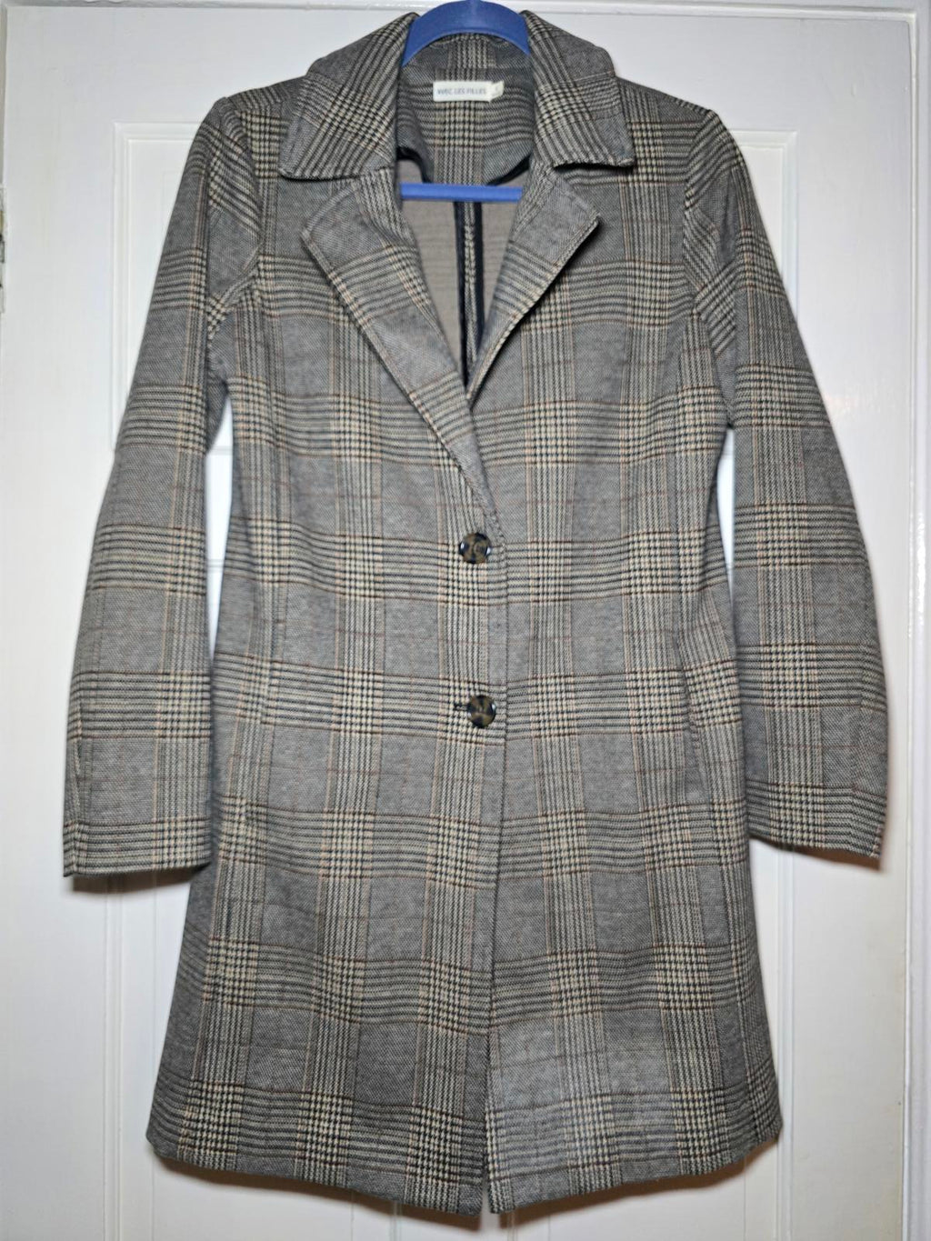 Avec Les Filles Tweed Sigurd Longline Blazer Trench, Brown Tweed, Designer