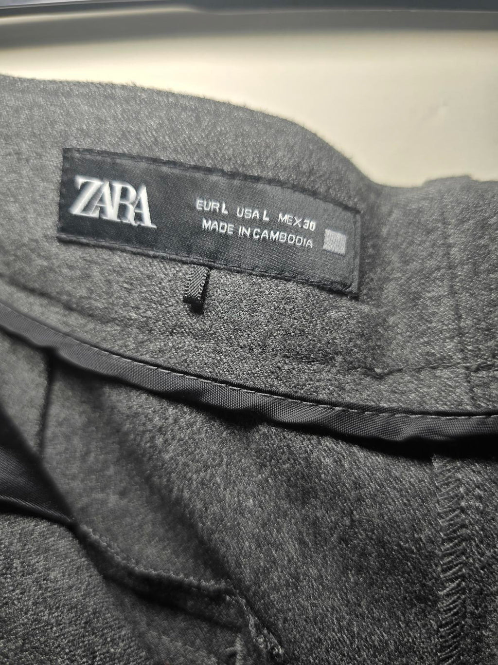 Zara High-Waisted Darted Straight-Leg Trousers, Grey Marl, Sold Out, Size L