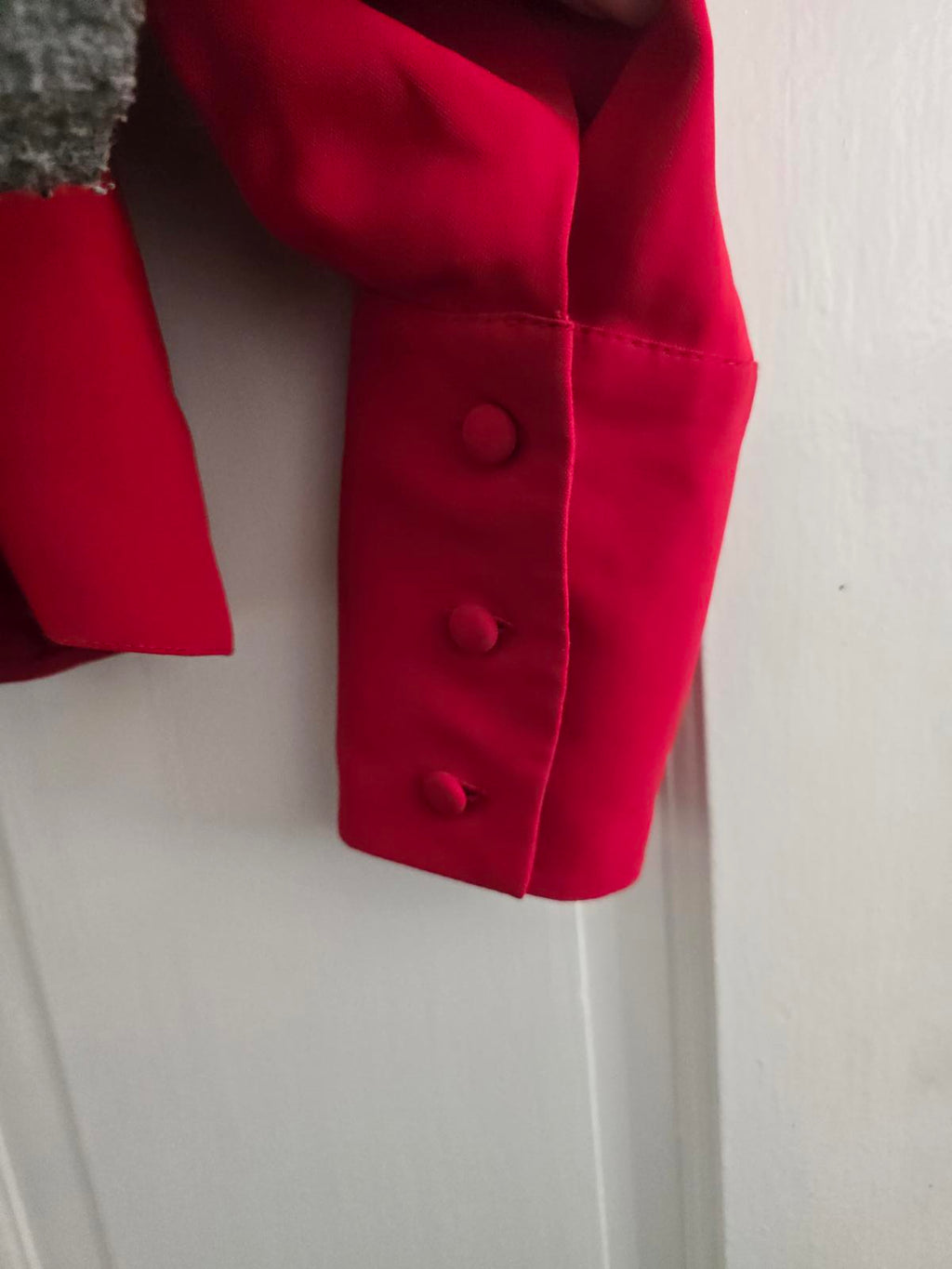 TOPSHOP High Neck Peplum Blouse Top, Vibrant Red, Size 10, Long Sleeve