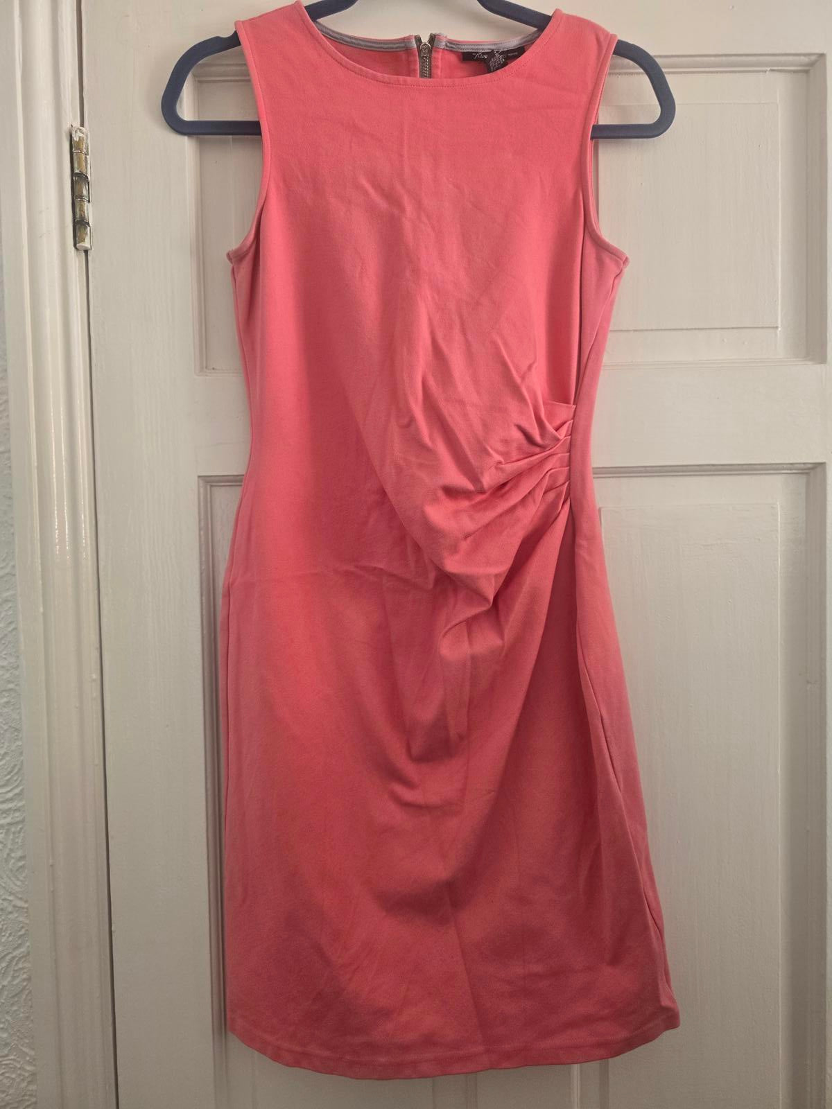 Kenneth Cole New York Pink Sleeveless Dress with Back Zipper, Designer, UK 8