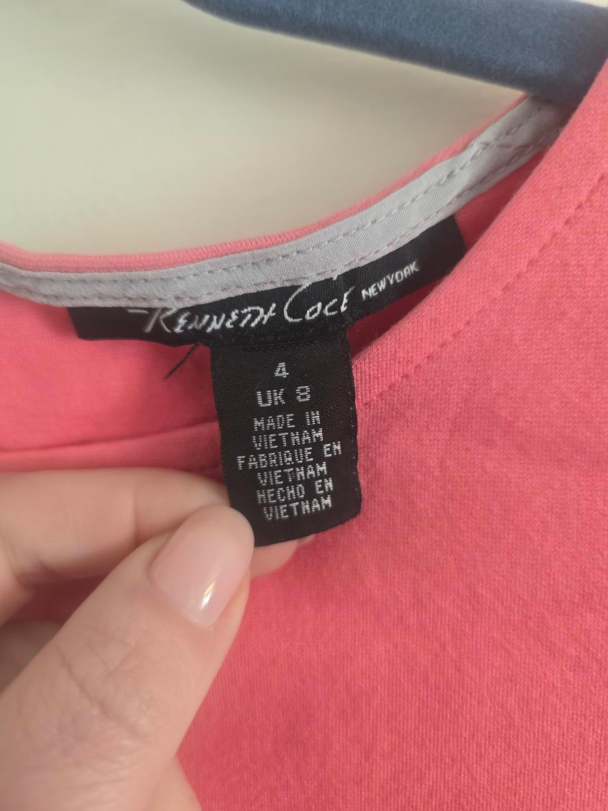 Kenneth Cole New York Pink Sleeveless Dress with Back Zipper, Designer, UK 8