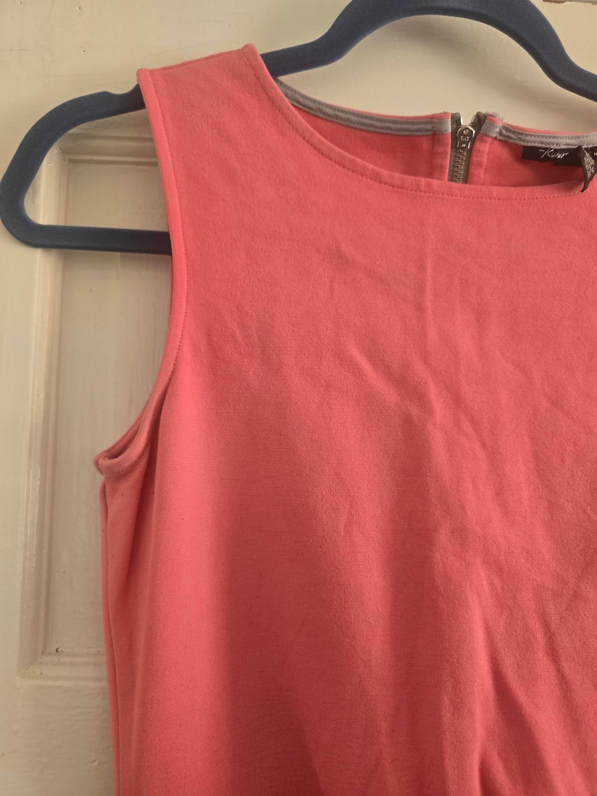 Kenneth Cole New York Pink Sleeveless Dress with Back Zipper, Designer, UK 8