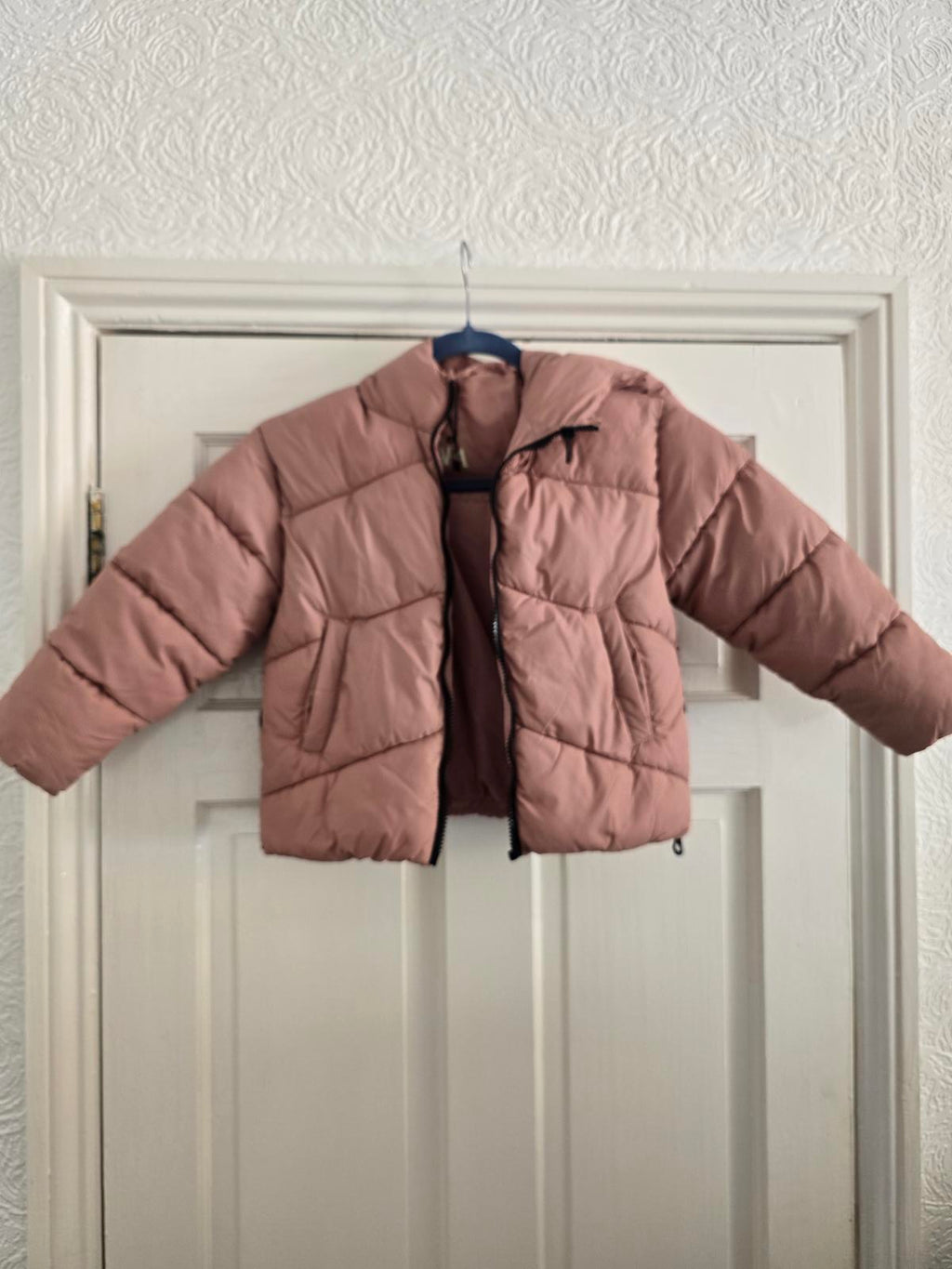 Zara Kids Pink Puffer Jacket with Hood, Age 7, Water resistant, hood