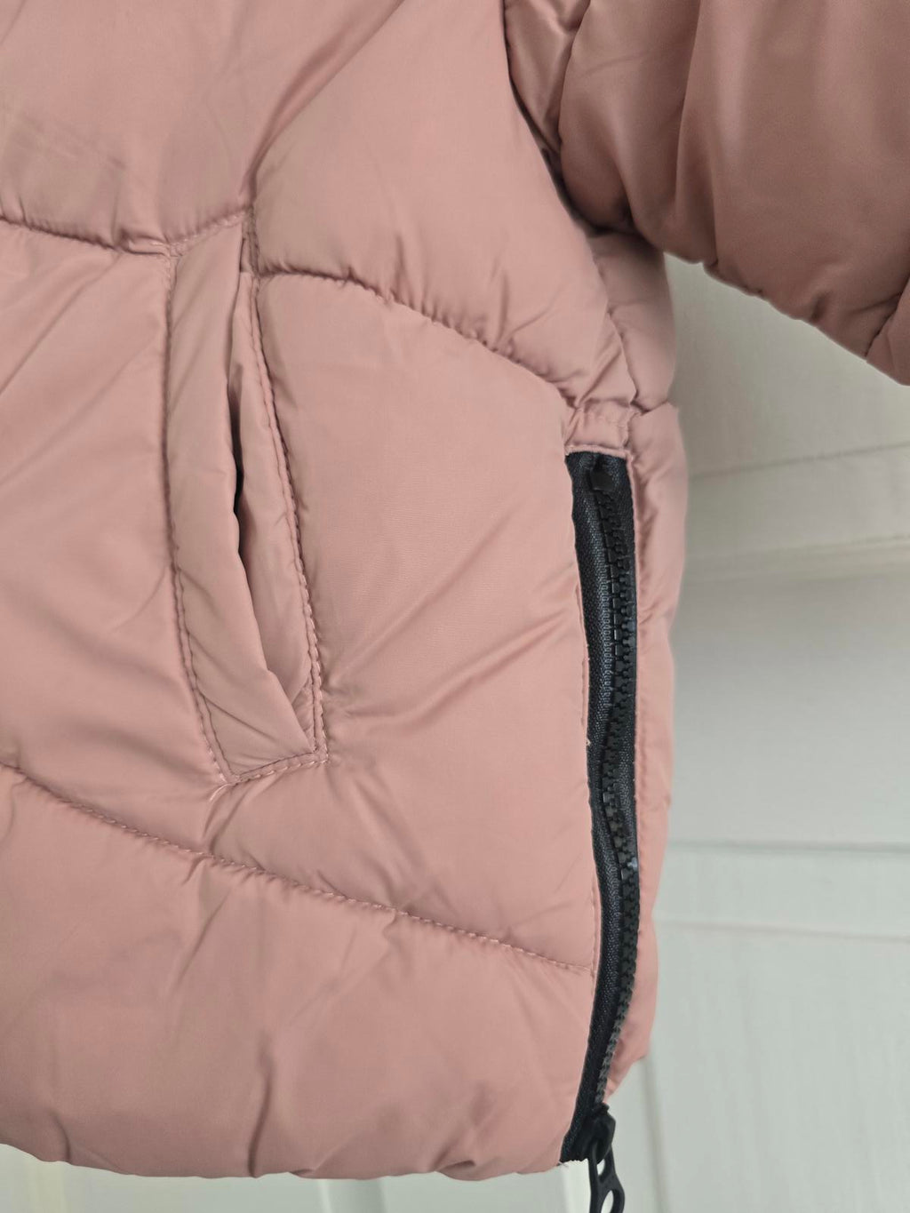 Zara Kids Pink Puffer Jacket with Hood, Age 7, Water resistant, hood