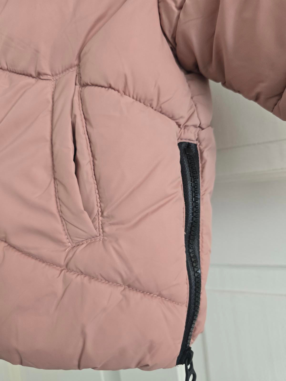 Zara Kids Pink Puffer Jacket with Hood, Age 7, Water resistant, hood