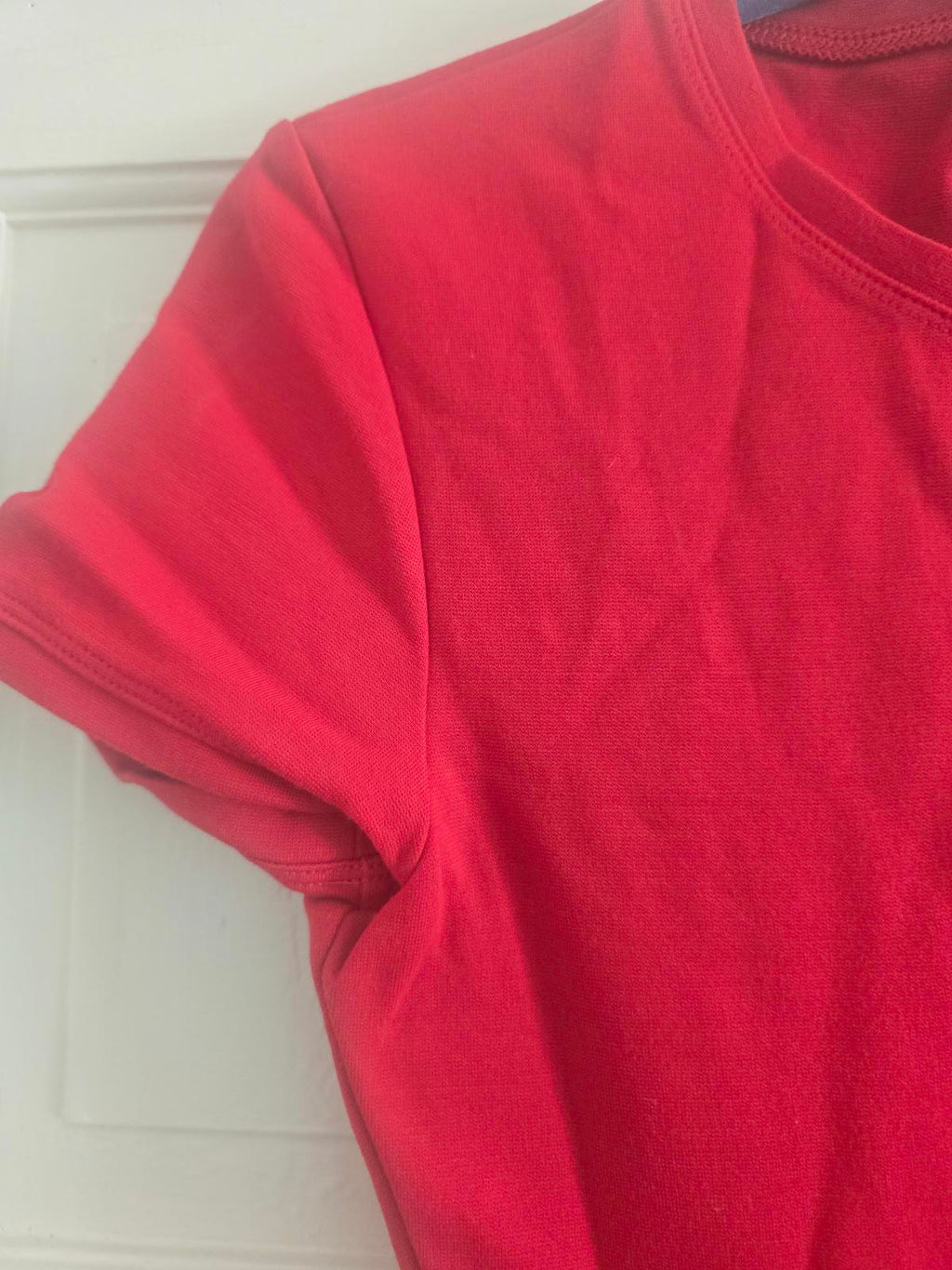 BCBGMAXAZRIA Red Asymmetric Peplum Top, style Harlee, size XS 8/10