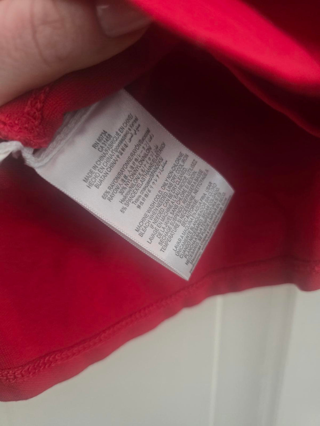 BCBGMAXAZRIA Red Asymmetric Peplum Top, style Harlee, size XS 8/10