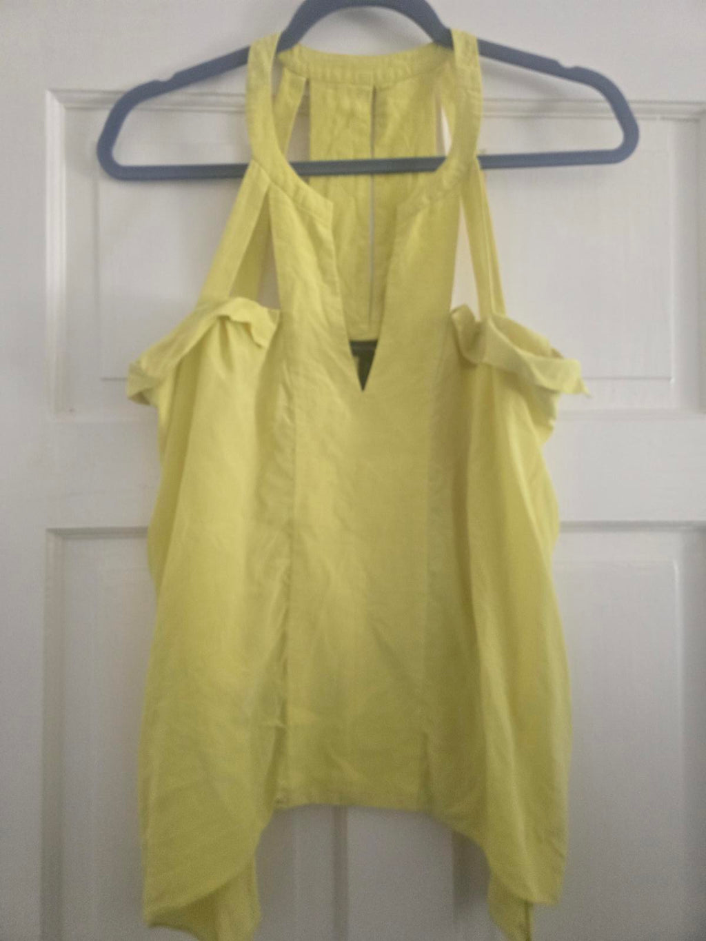 BCBGMAXAZRIA "Avalyn" 100% Silk Strapless Halter Top, loose fit, size 8/10