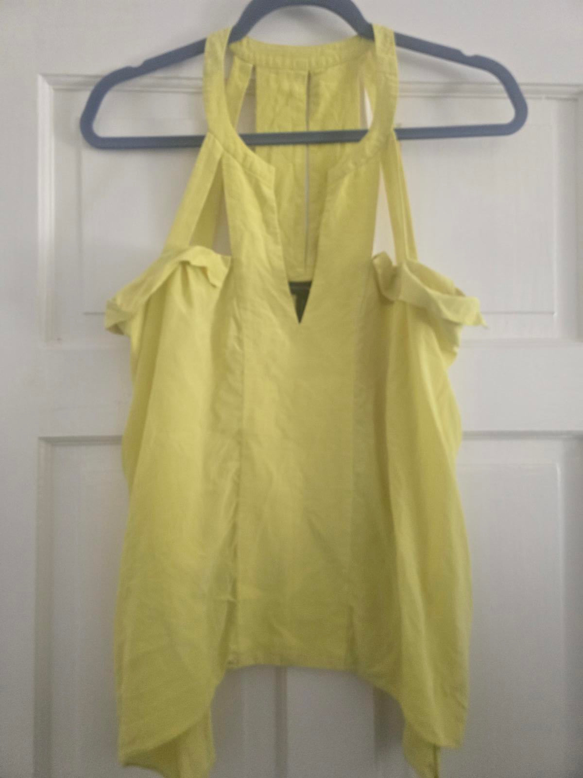BCBGMAXAZRIA "Avalyn" 100% Silk Strapless Halter Top, loose fit, size 8/10