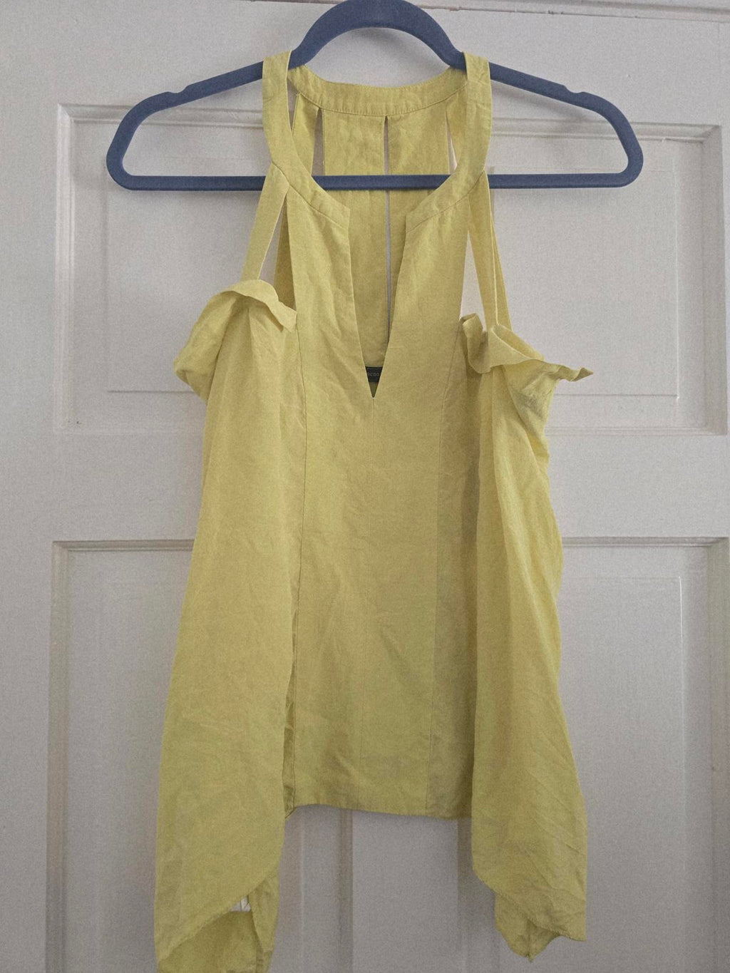 BCBGMAXAZRIA "Avalyn" 100% Silk Strapless Halter Top, loose fit, size 8/10