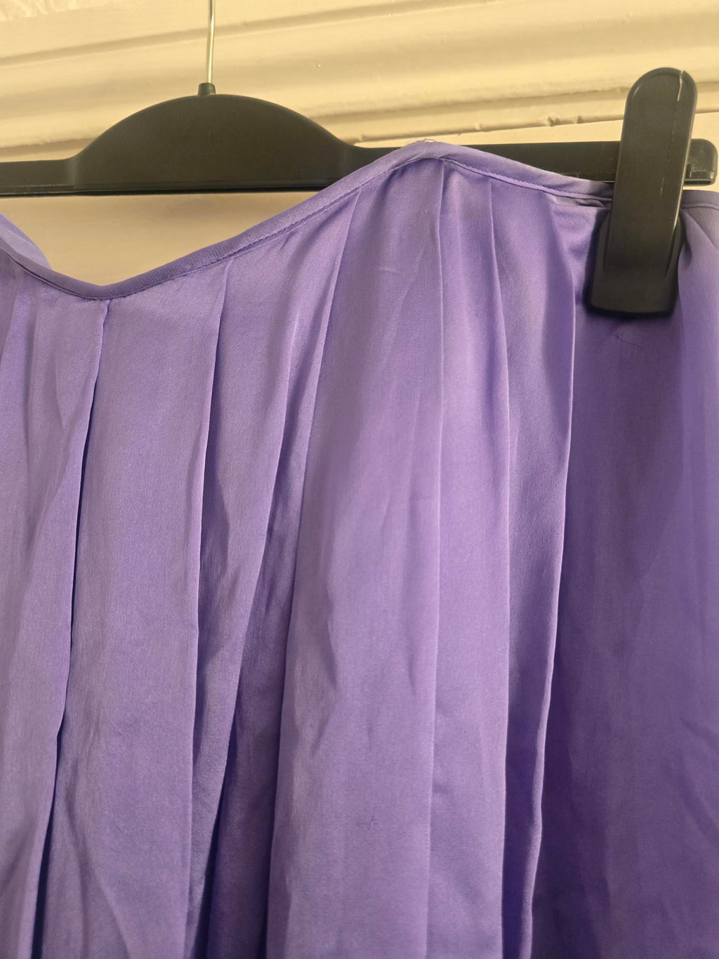 Ted Baker Purple Silk Pleated Strapless Dress Size 3, 100% silk, style XEST