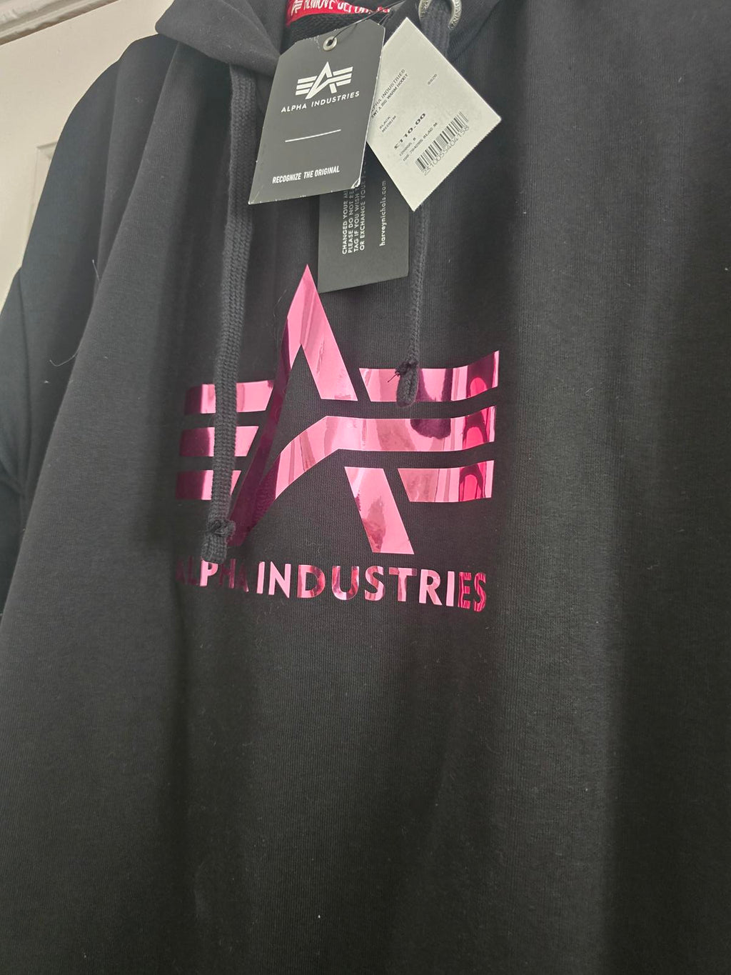 Alpha Industries "Big A" Hoodie,  Holographic Logo, Designer Size M rrp £110