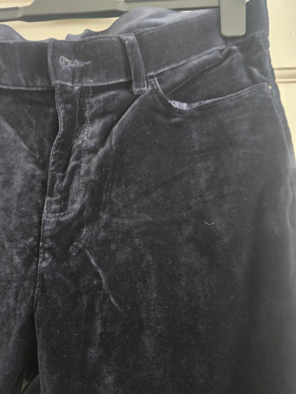 Emporio Armani Dark Navy Velvet 5-Pocket Jeans, size 31, luxury, designer denim