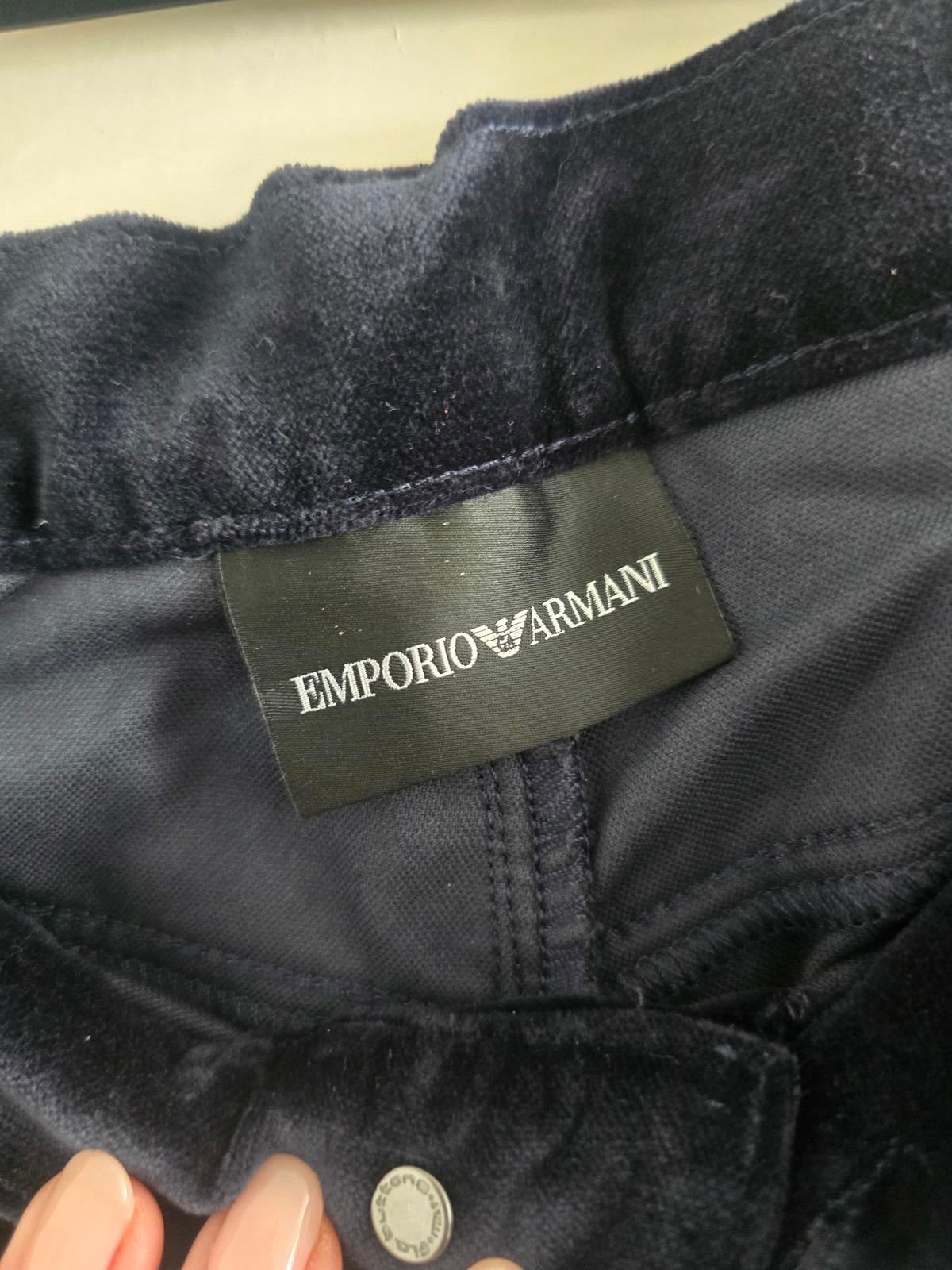 Emporio Armani Dark Navy Velvet 5-Pocket Jeans, size 31, luxury, designer denim