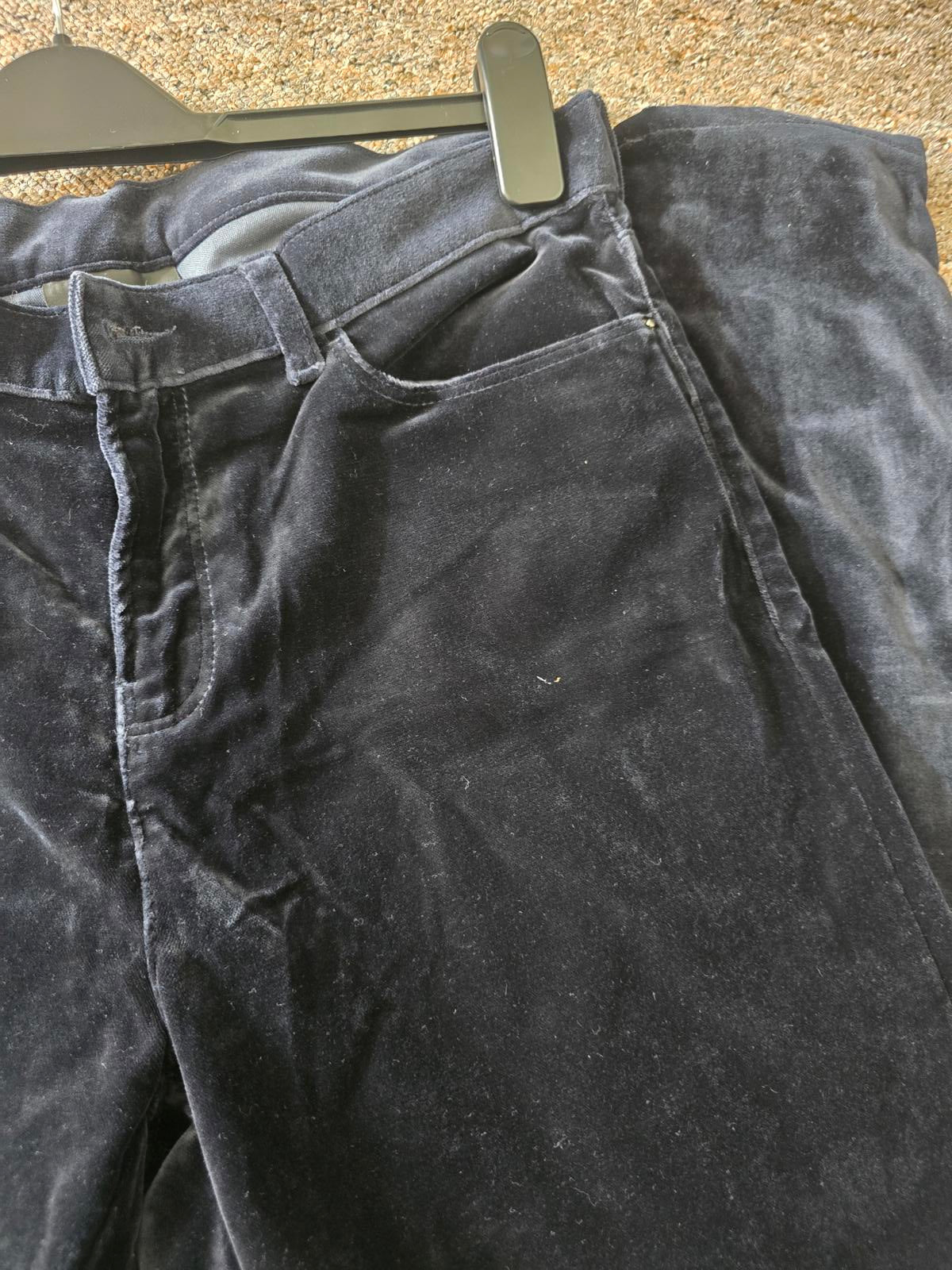 Emporio Armani Dark Navy Velvet 5-Pocket Jeans, size 31, luxury, designer denim