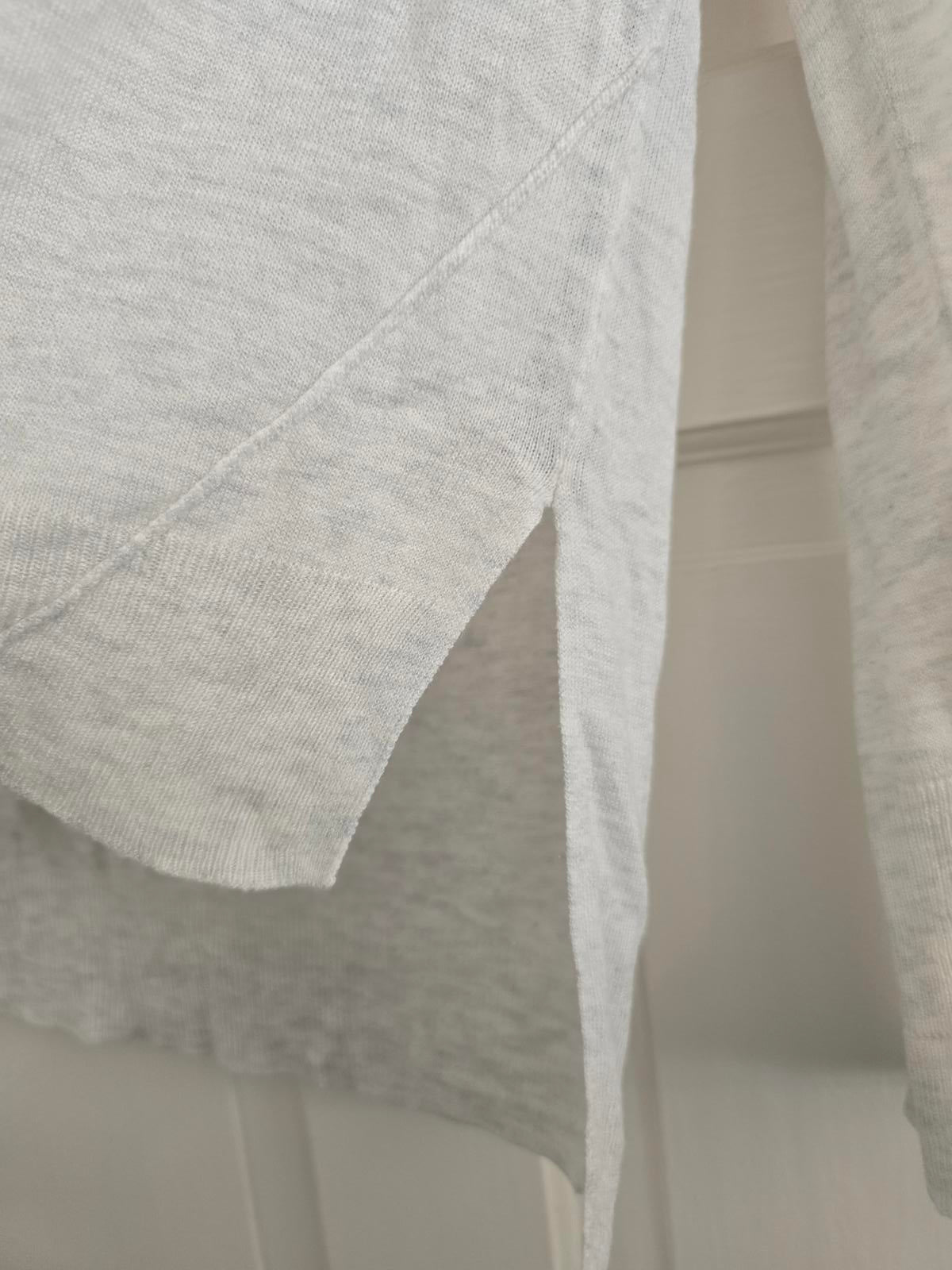 Zara Light Grey Marl thin Knit Sweater with Side Slits, size L