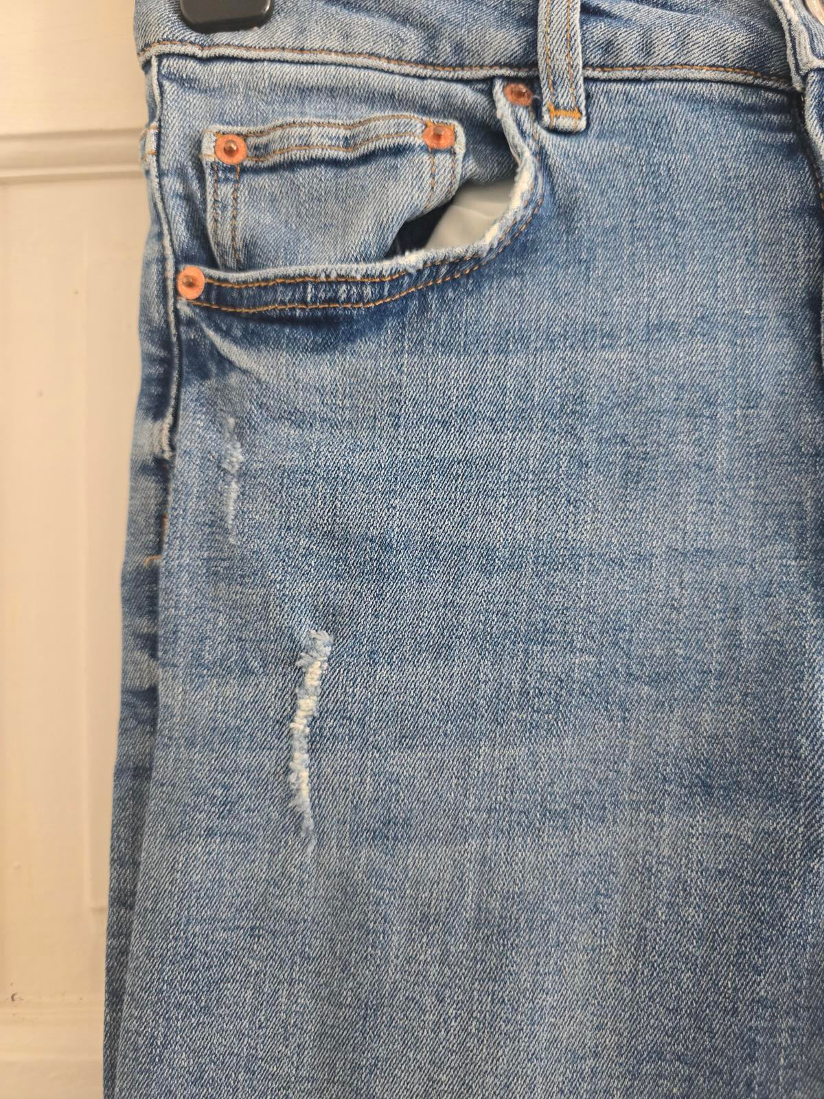 Zara The HW Slim Full Length Light Blue Denim Jeans, size 10
