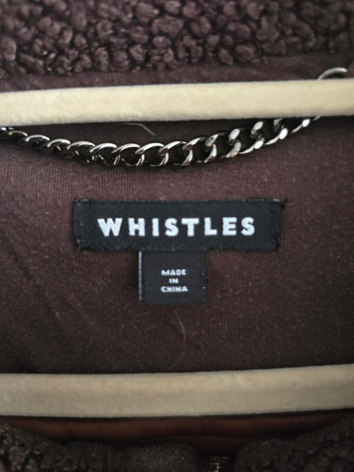 Whistles Marlene Brown Fleece Pullover with Half-Zip, size L, current stock