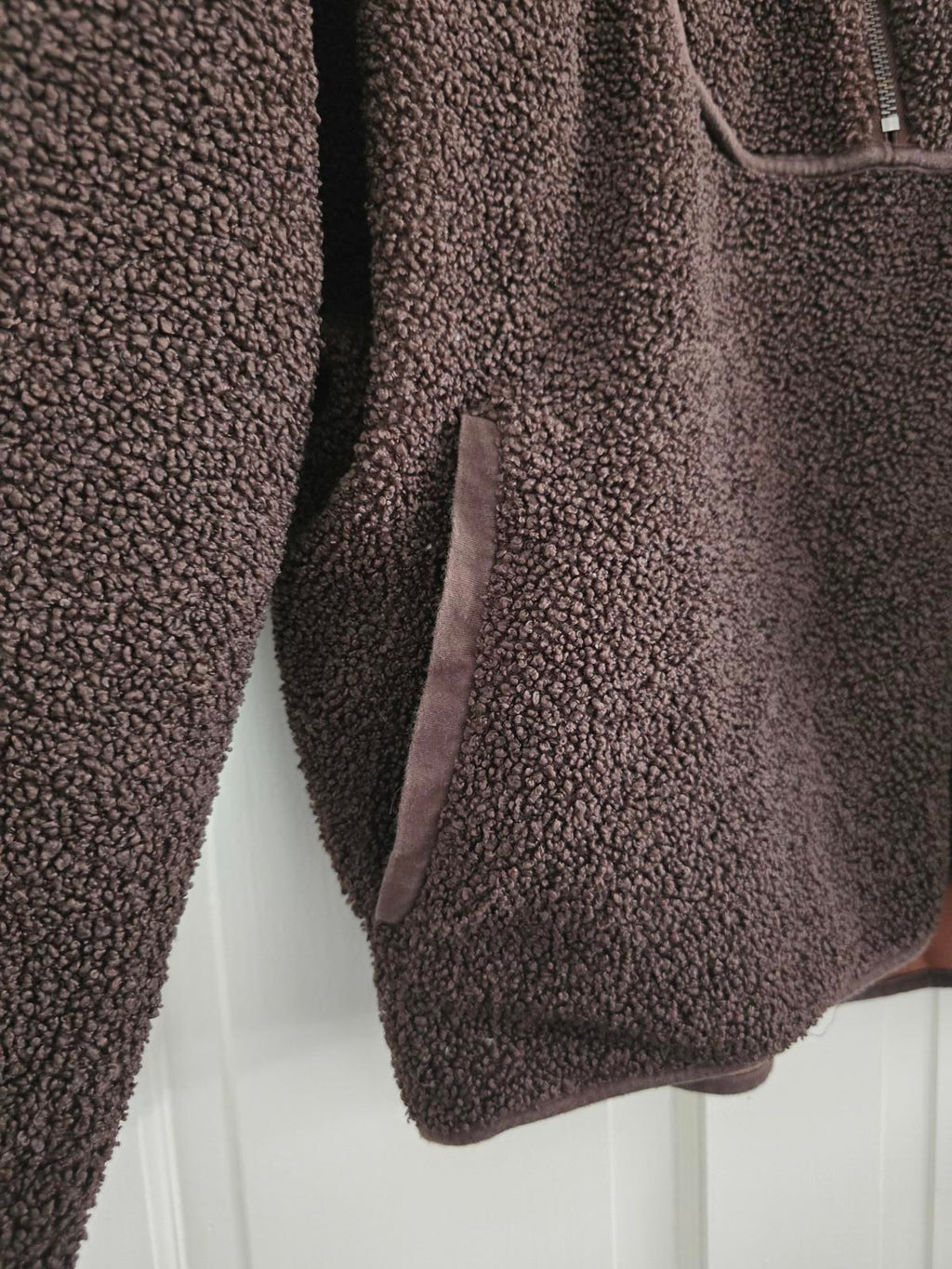 Whistles Marlene Brown Fleece Pullover with Half-Zip, size L, current stock