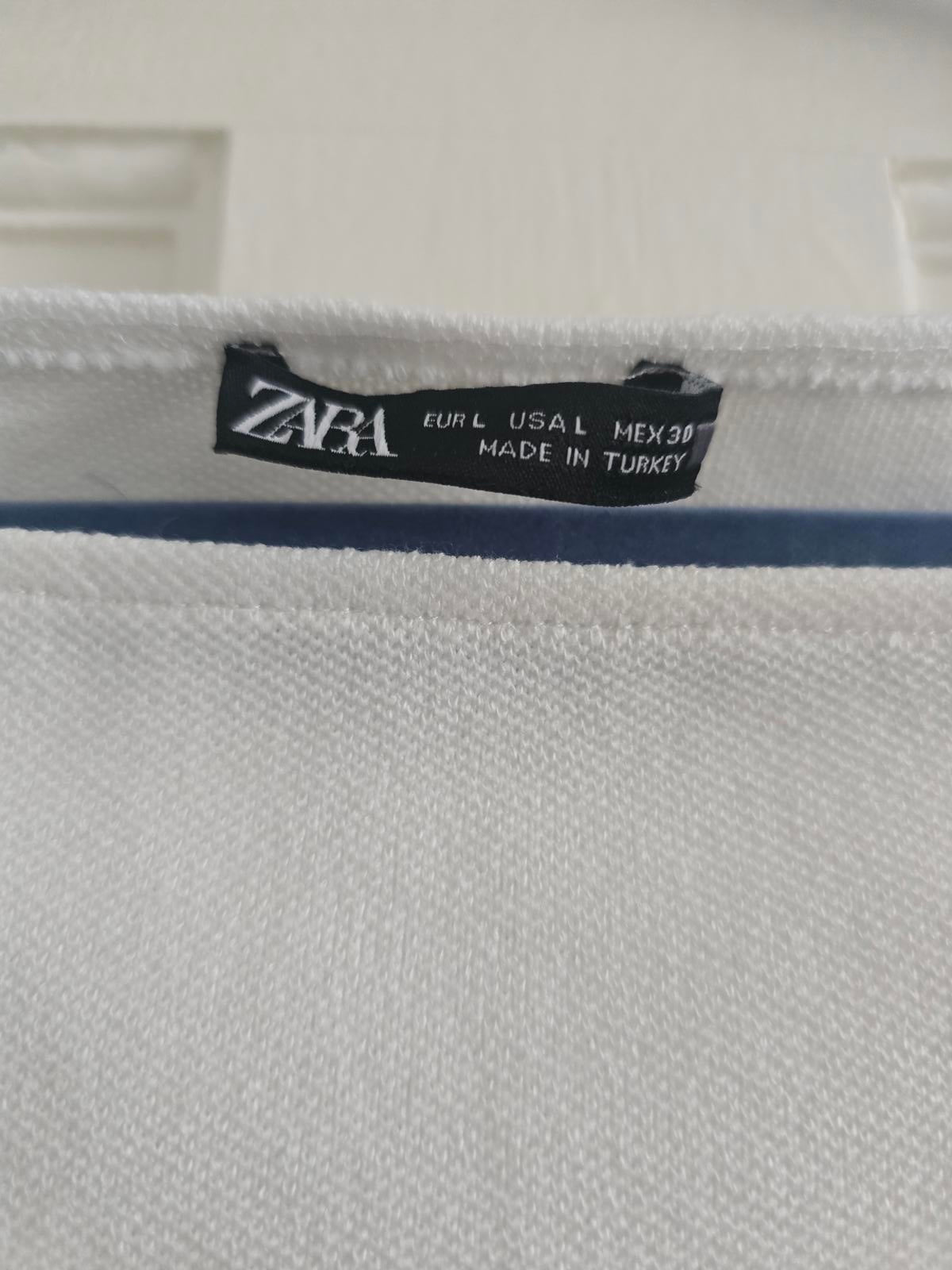 Zara Blogger Favourite White Tie-Waist Tunic Top, size L, sold out