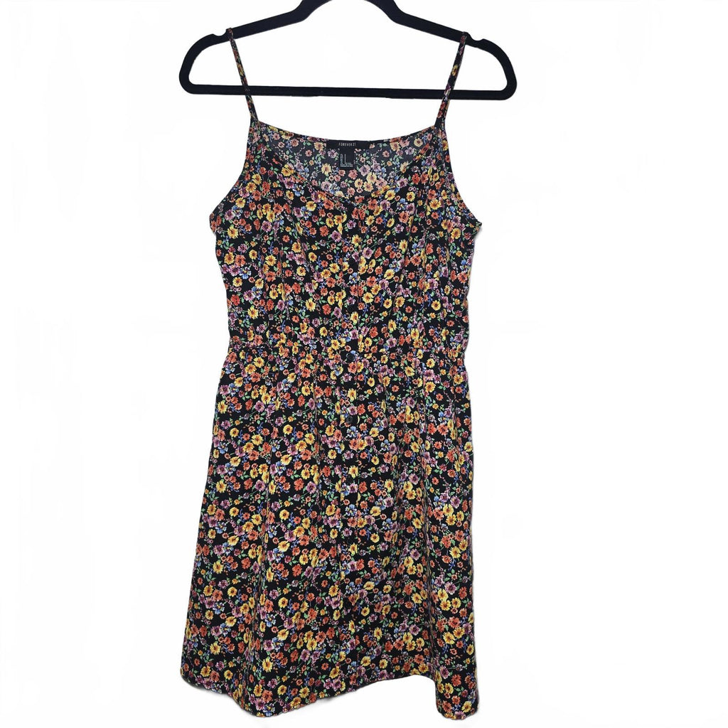 Floral print mini strappy sleeveless dress from Forever 21, size S