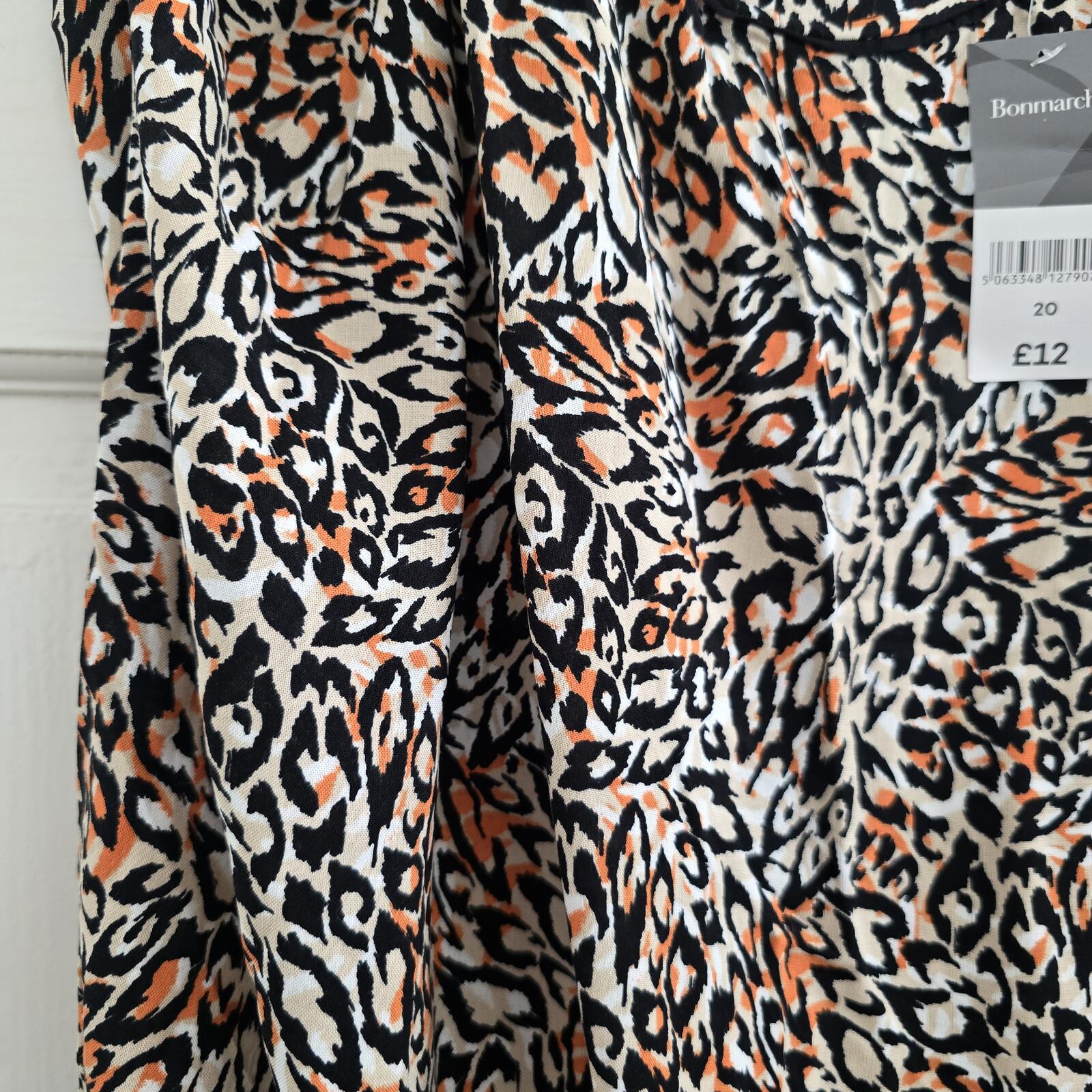 Bonmarché Women's Animal Print Sleeveless Bubble Hem Vest Camisole Top Size 20