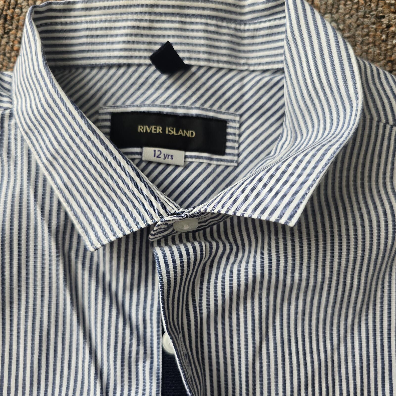 Boys River Island Tailored Pinstripe Shirt – Age 12 – tailored, smart