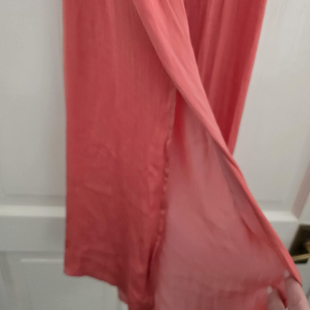 Elegant Coral Pink Slip Dress with Adjustable Straps, BNWT, size M, summer