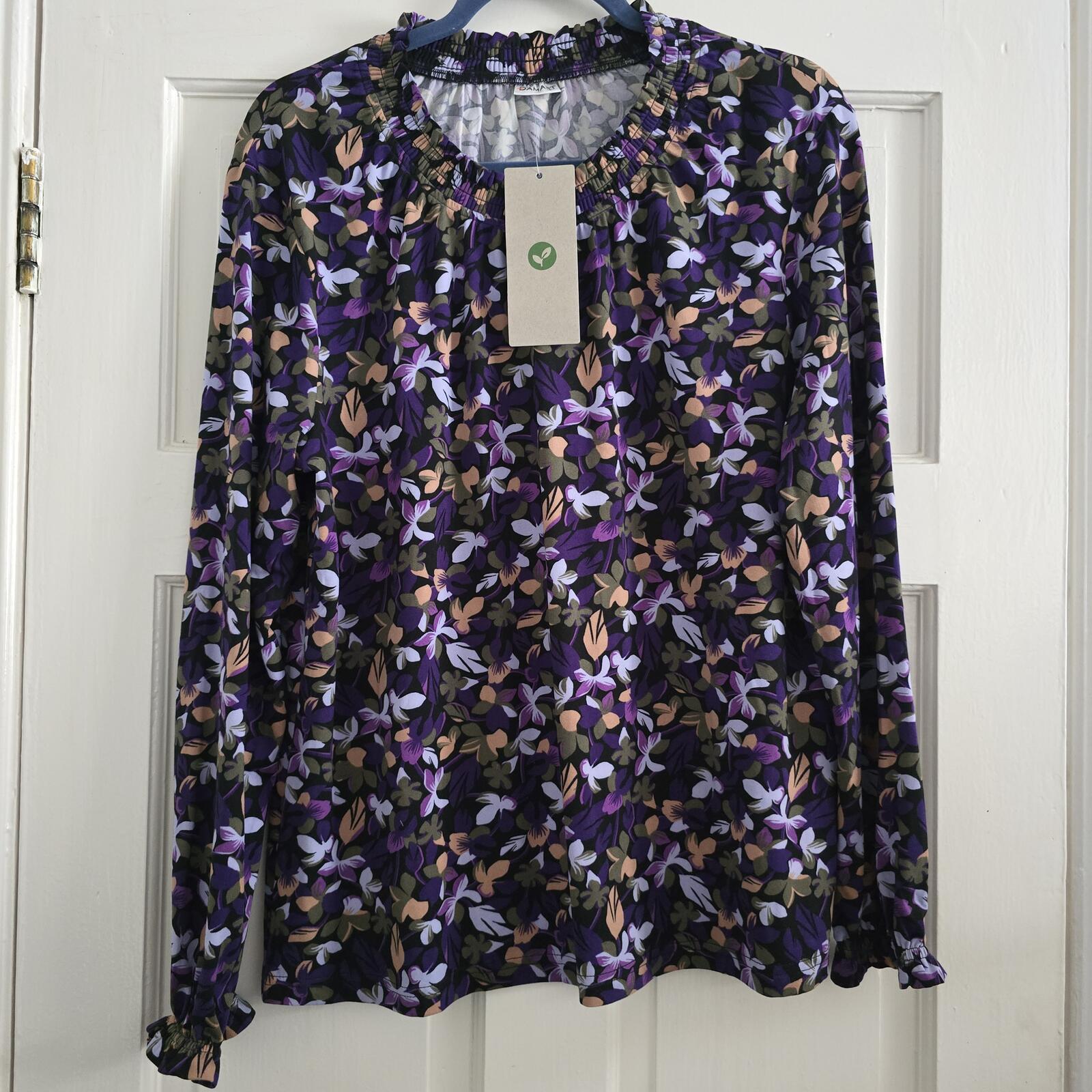 Floral Print Long Sleeve Blouse Size UK 18/20, BNWT, supersoft material