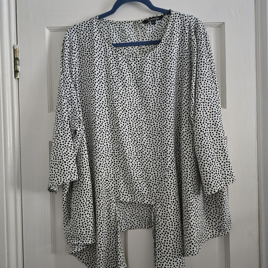 Bonmarché Women's Polka Dot Tie Front Top Blouse Size 22, plus size