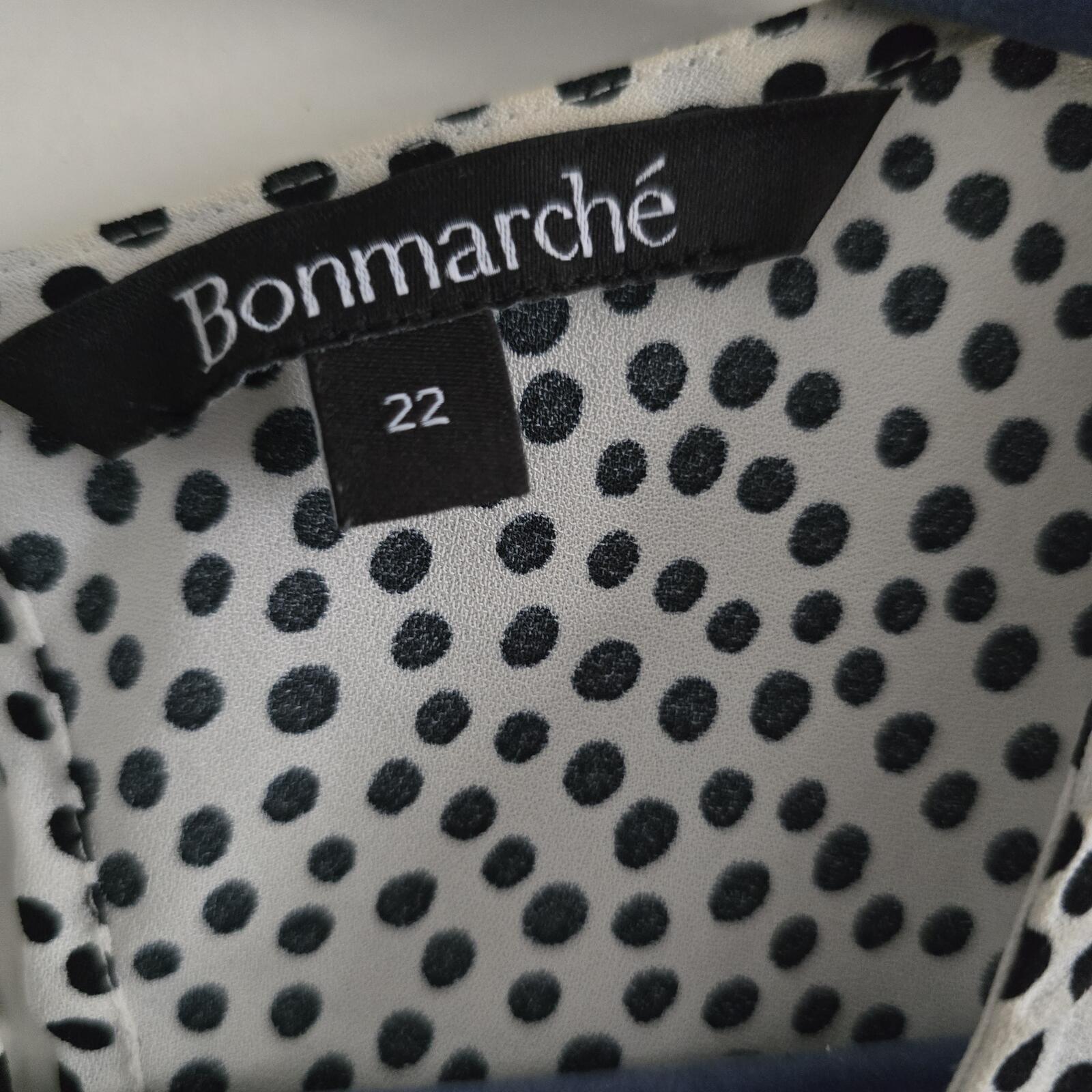 Bonmarché Women's Polka Dot Tie Front Top Blouse Size 22, plus size