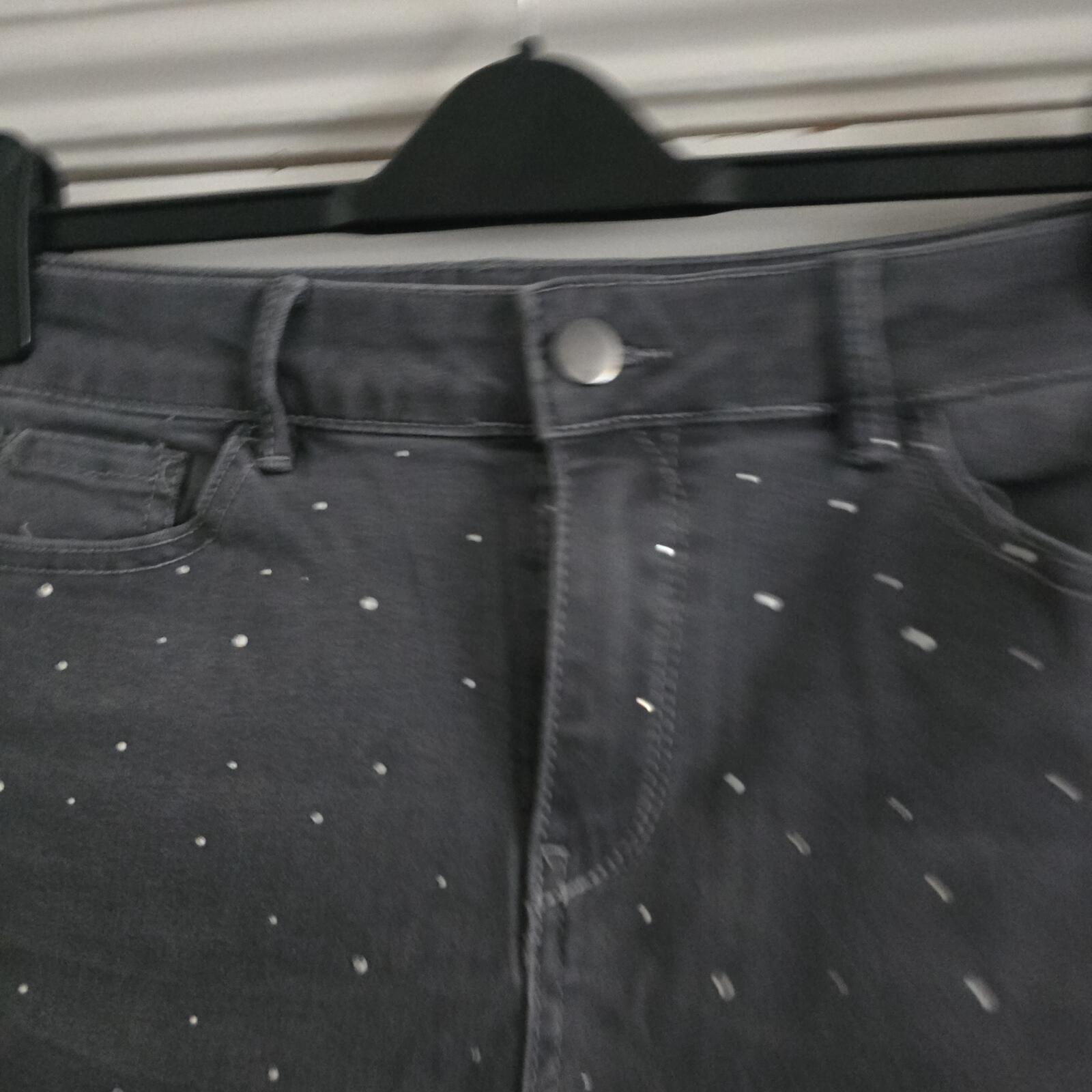 Tu Denim Skinny stretch Jeans with Stud Detail in Grey - Size 10