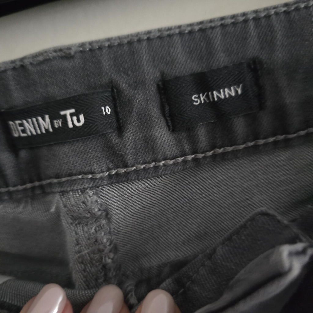 Tu Denim Skinny stretch Jeans with Stud Detail in Grey - Size 10