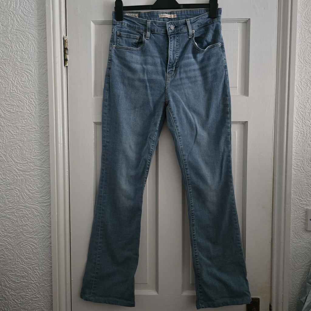 Levi's 725 High Rise Bootcut Jeans Size 31 waist (12/14), VGC, mid blue denim