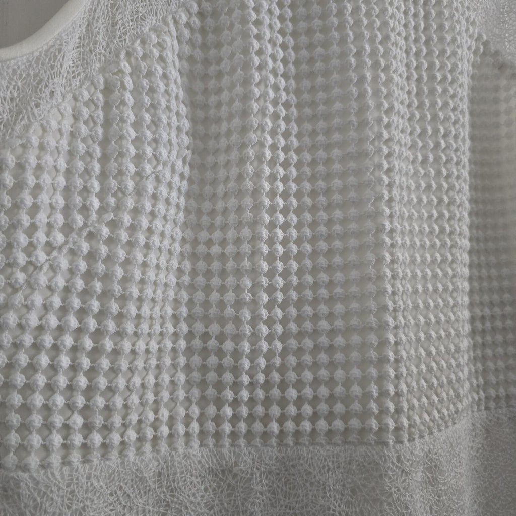 Diane von Furstenberg White Textured Lace Designer Sleeveless Midi Dress, Bridal
